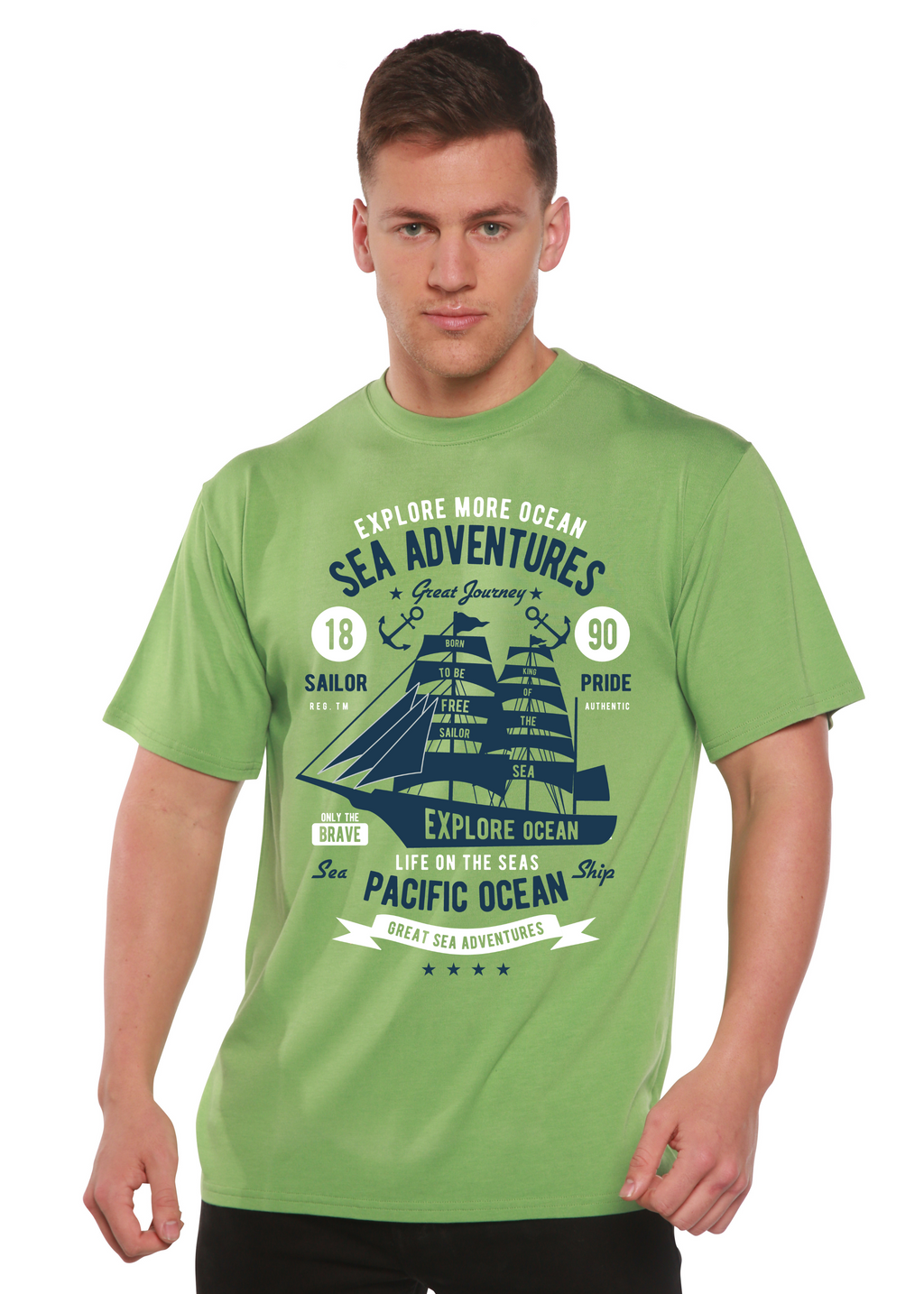 Camiseta gráfica de manga corta de viscosa de bambú/algodón orgánico Sea Adventures Spun Bamboo® para hombre