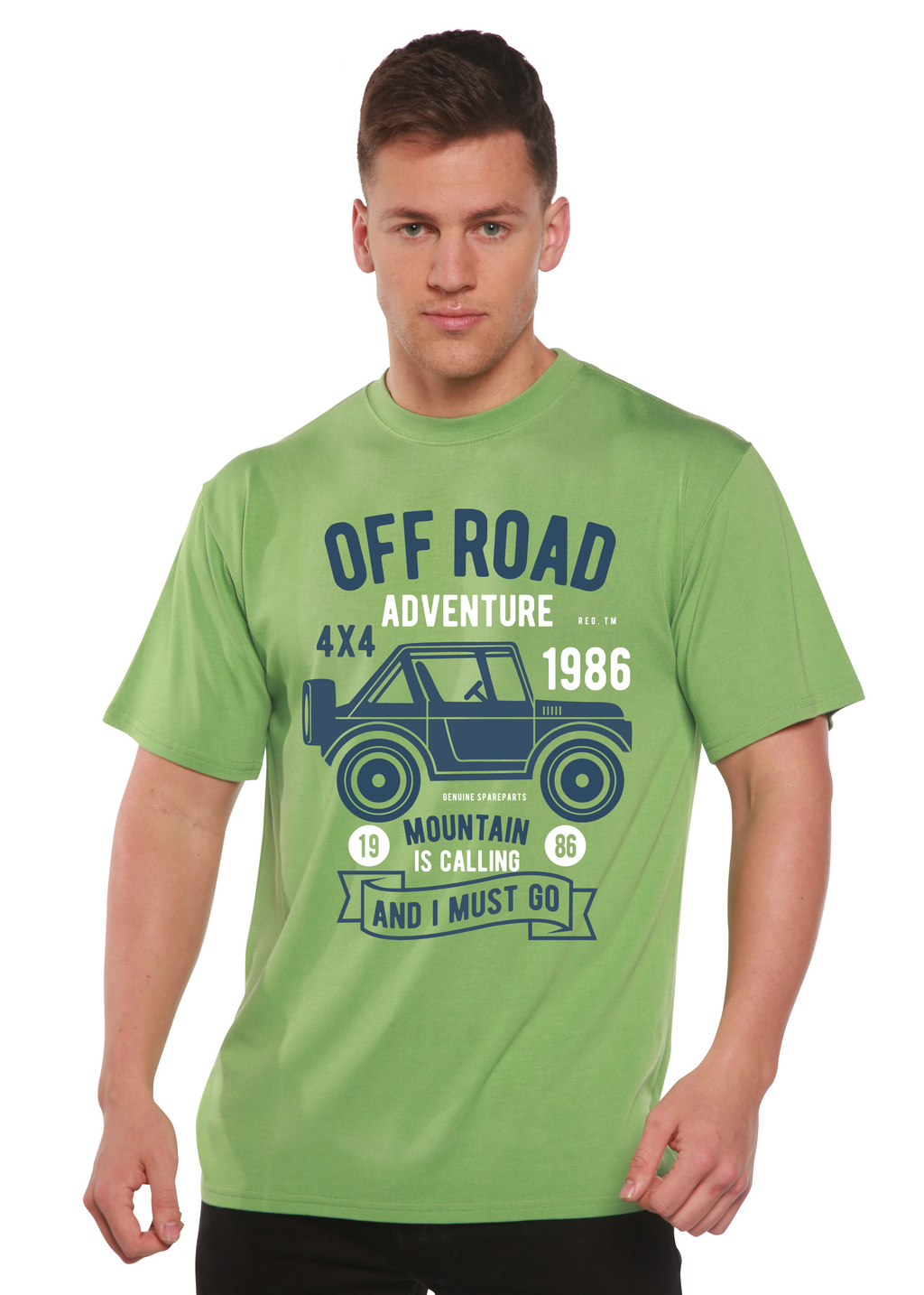 Camiseta gráfica de manga corta de bambú/algodón orgánico Spun Bamboo® para hombre - Aventura todoterreno