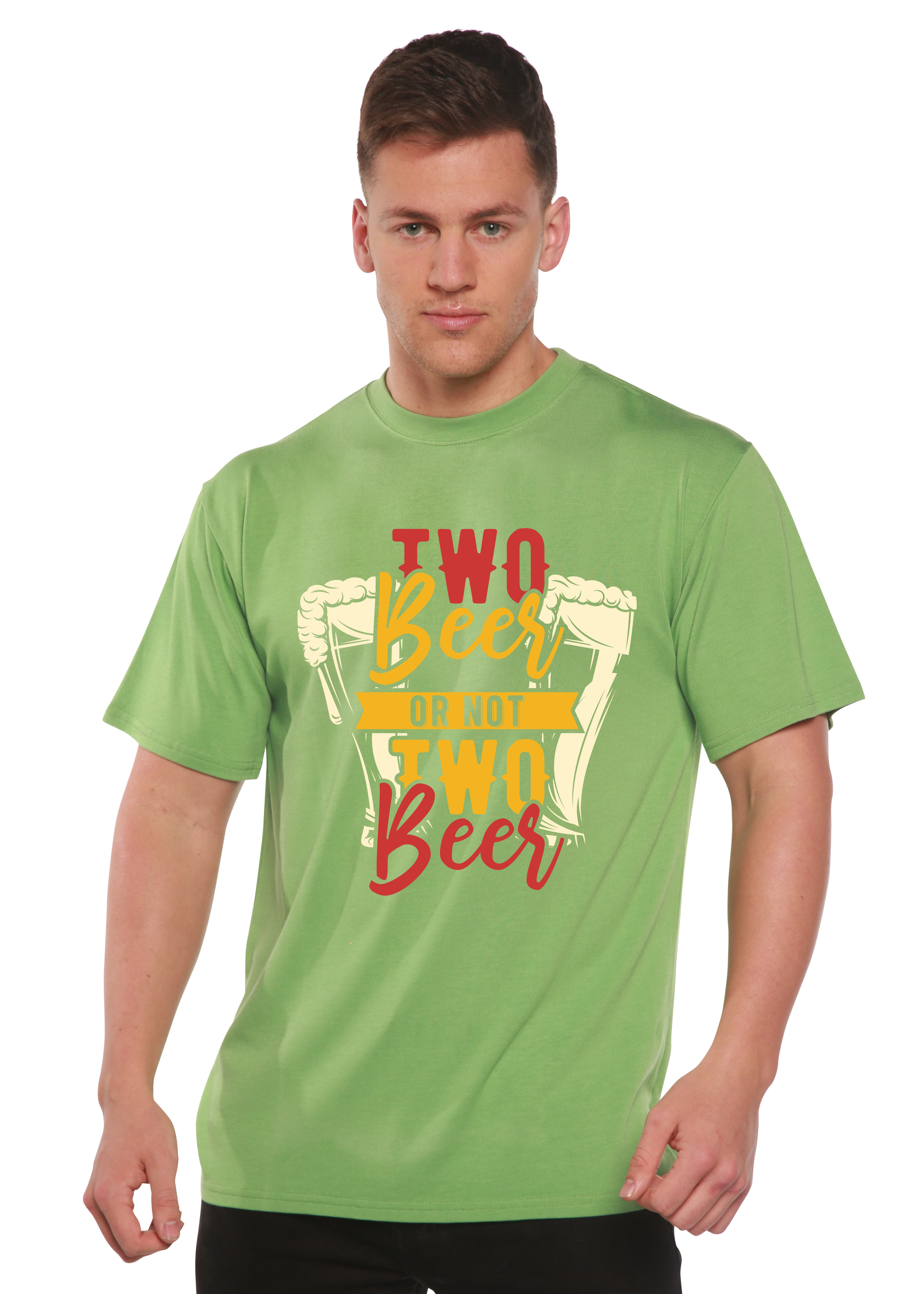 Camiseta gráfica de manga corta de viscosa de bambú/algodón orgánico Two Beer Men