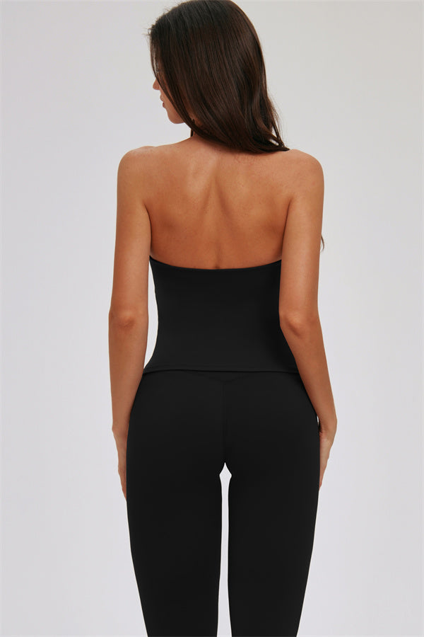 Conjunto de 2 piezas de top halter Twirl y leggings capri
