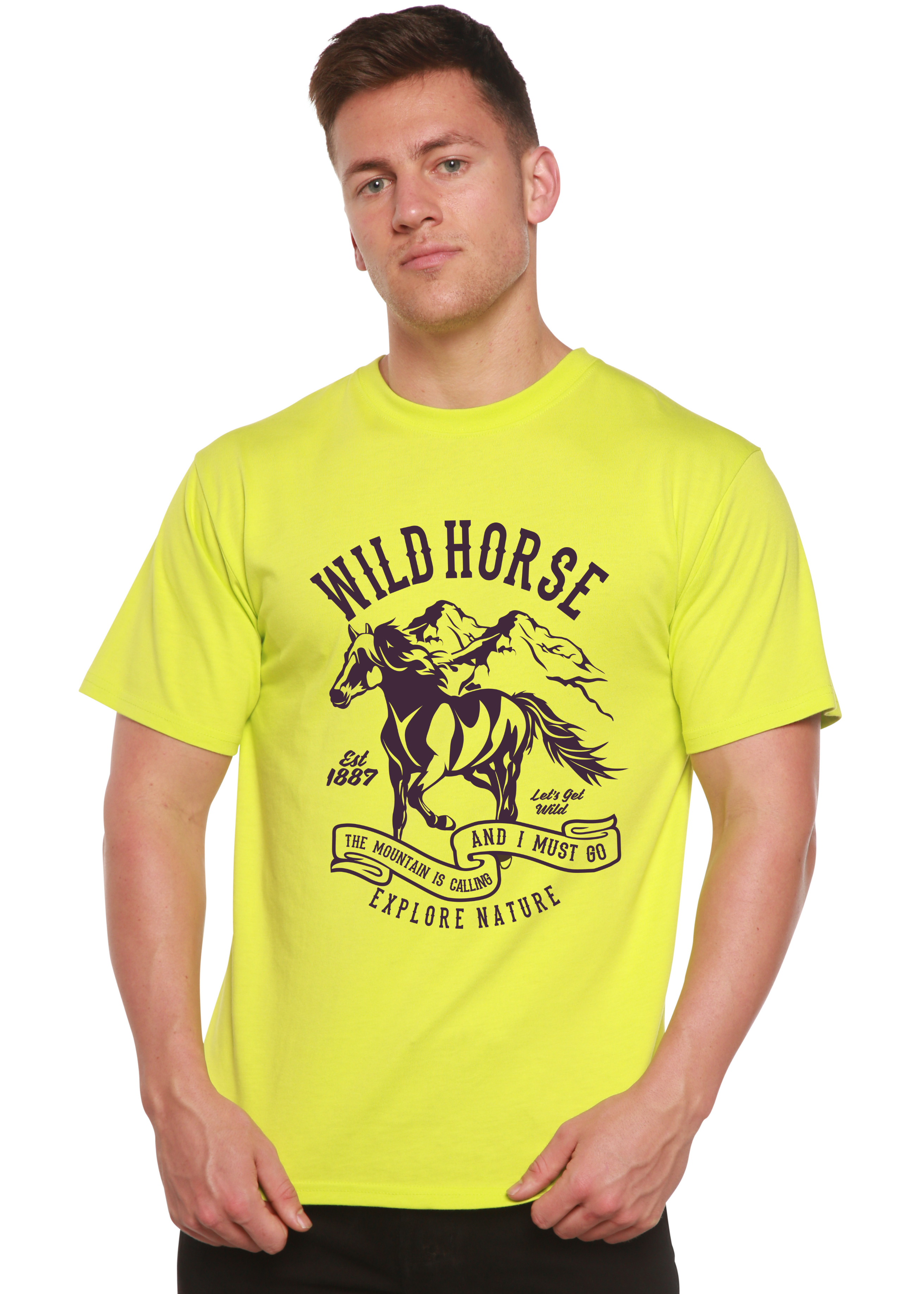 Camiseta gráfica de manga corta Wild Horse Spun Bamboo® de viscosa de bambú/algodón orgánico para hombre