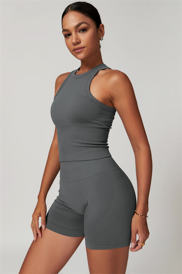 Conjunto de dos piezas de top corto y pantalón corto Delight