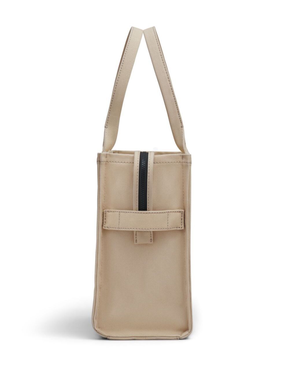 Marc Jacobs Women Shoulder Bag 'The Large Tote' With Contrast Logo Print In Beige Cotton For Women