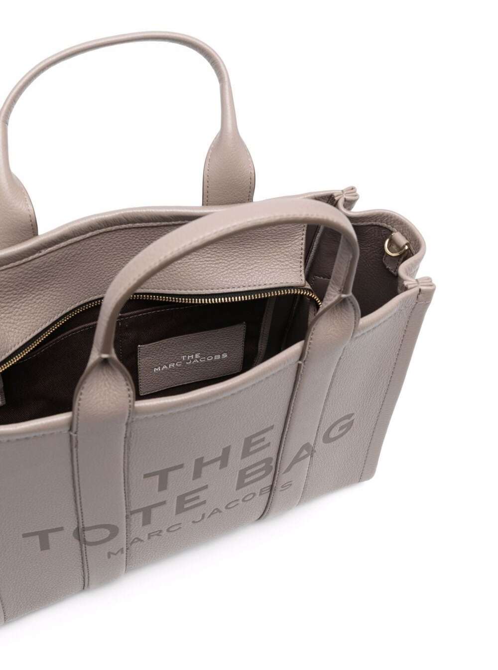 Marc Jacobs Women The Tote Bag Medium With Hammered Leather Logo Beige Women