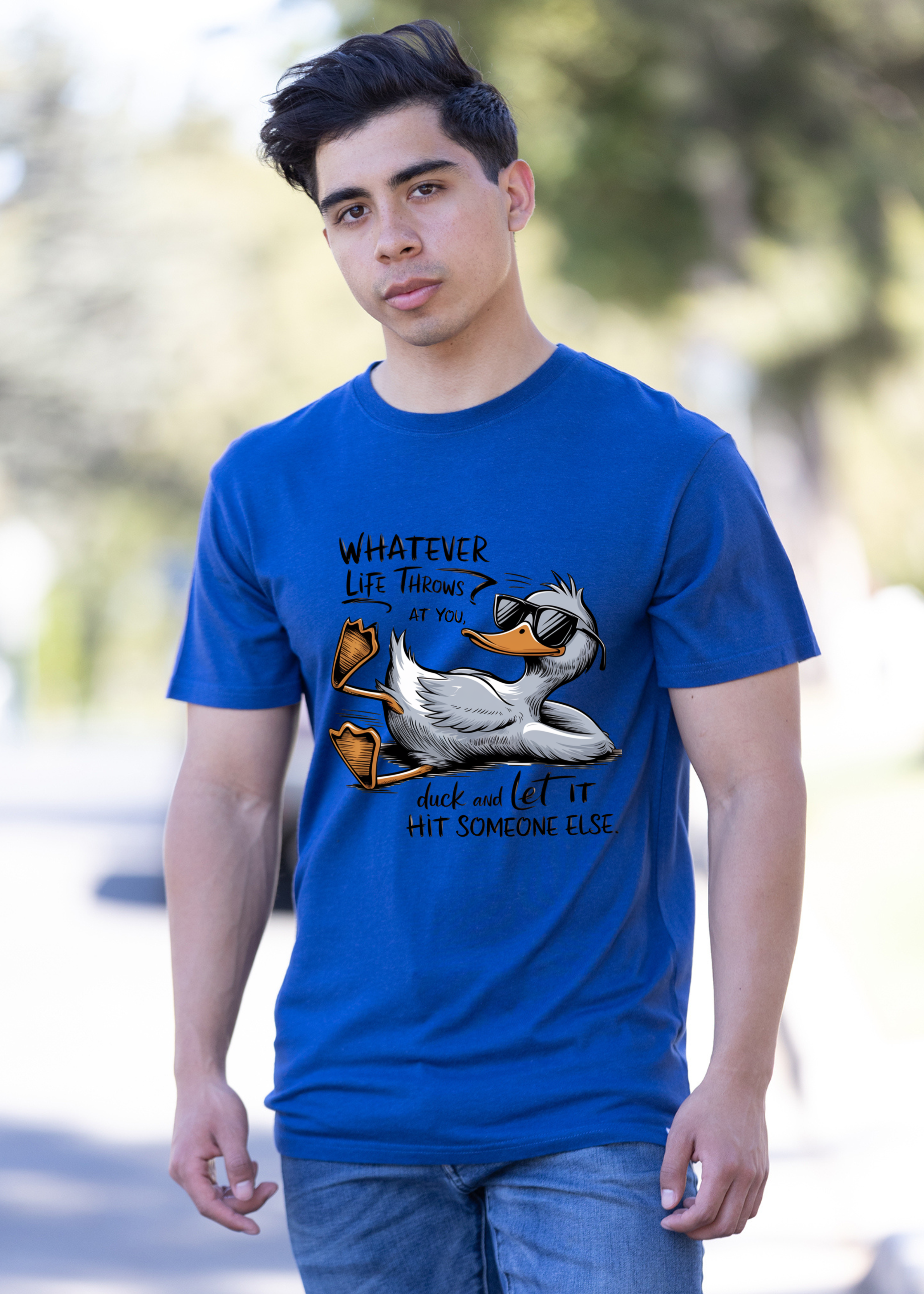 Camiseta gráfica unisex divertida de bambú/algodón "Lo que te depare la vida"