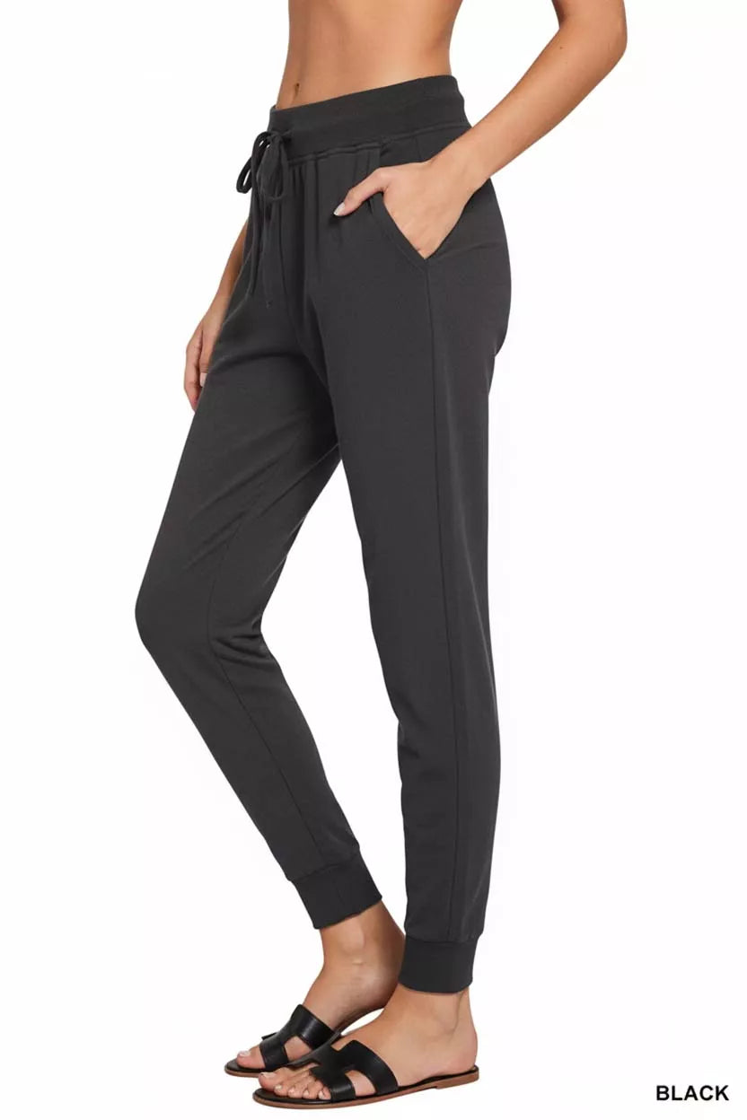 Drawstring Cotton Joggers with Pockets