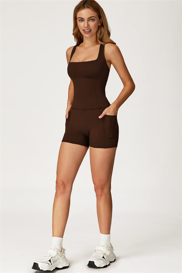 Conjunto de 2 piezas de top corto y shorts Glacier