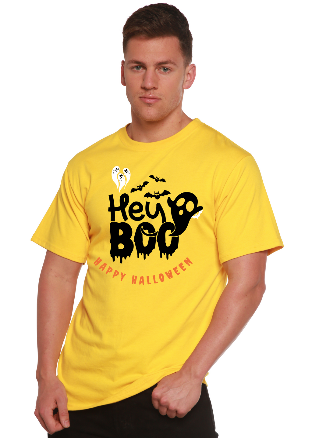 Camiseta gráfica de manga corta de bambú/algodón orgánico Hey Boo para hombre