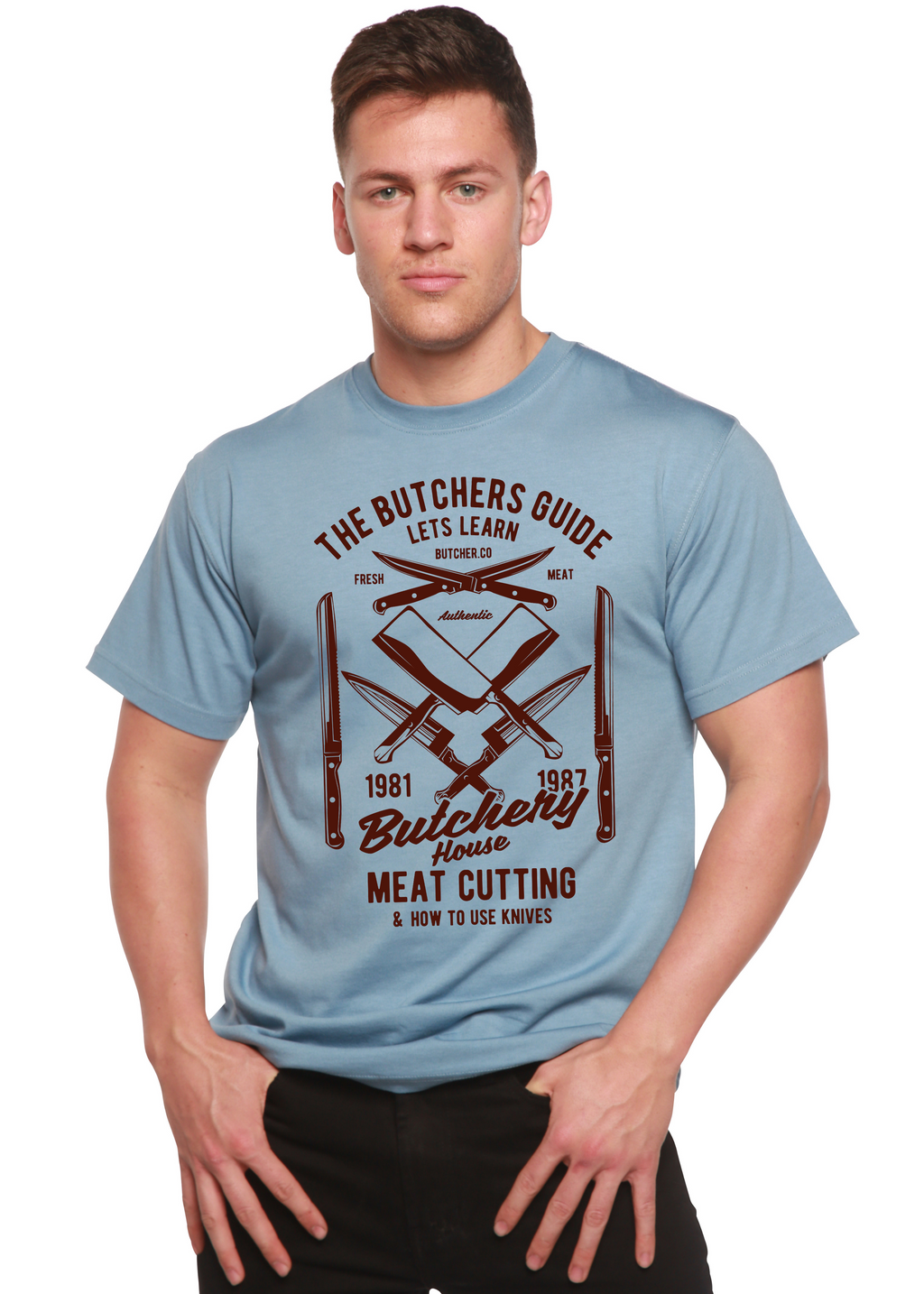 Camiseta gráfica de manga corta de bambú/algodón orgánico para hombre Butchery House