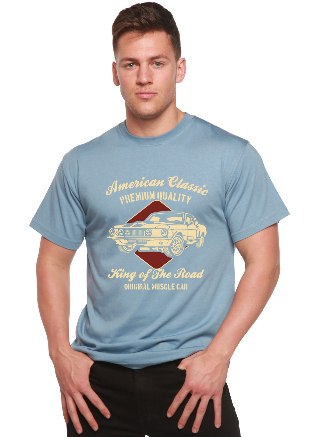Camiseta gráfica de manga corta de bambú/algodón orgánico American Classic para hombre