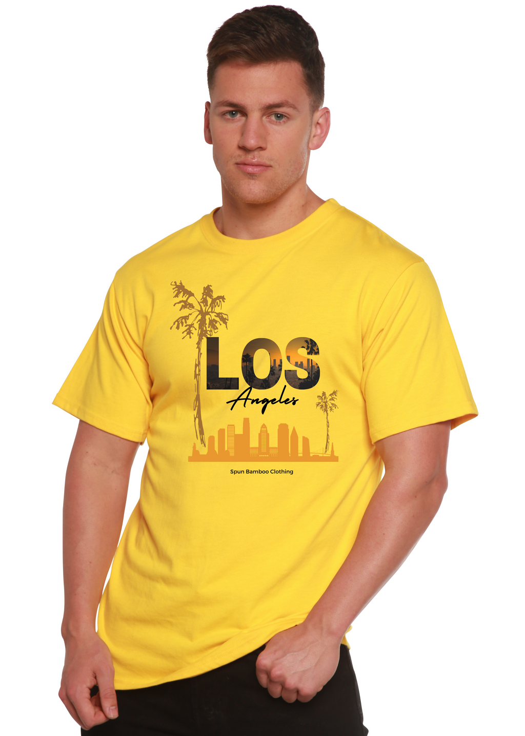 Camiseta gráfica de manga corta de viscosa de bambú/algodón orgánico unisex Los Angeles