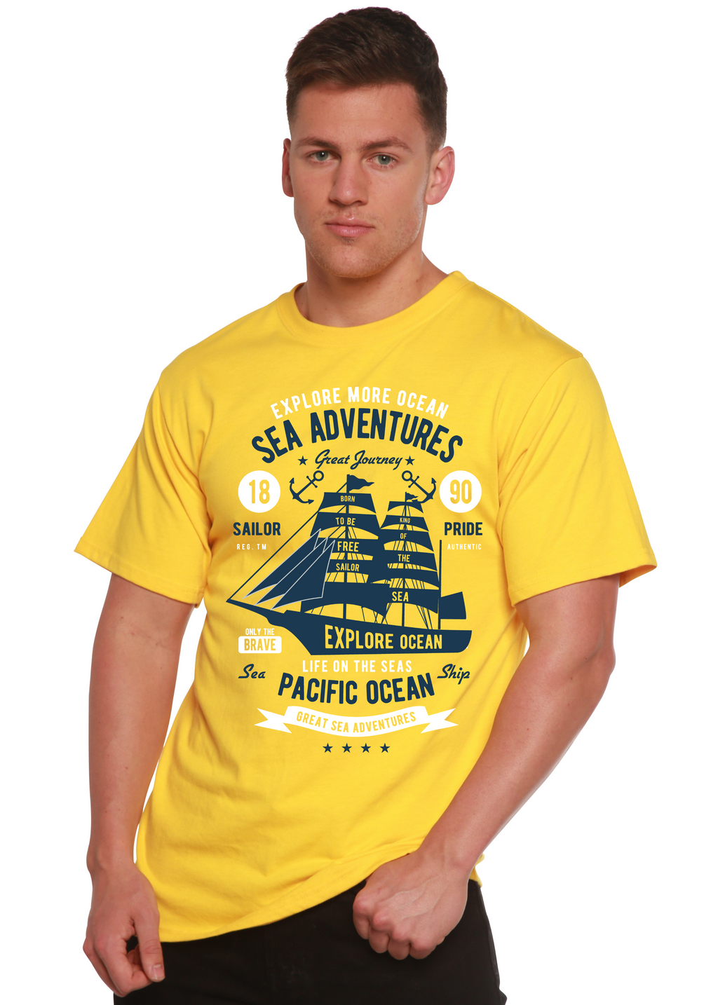 Camiseta gráfica de manga corta de viscosa de bambú/algodón orgánico Sea Adventures Spun Bamboo® para hombre