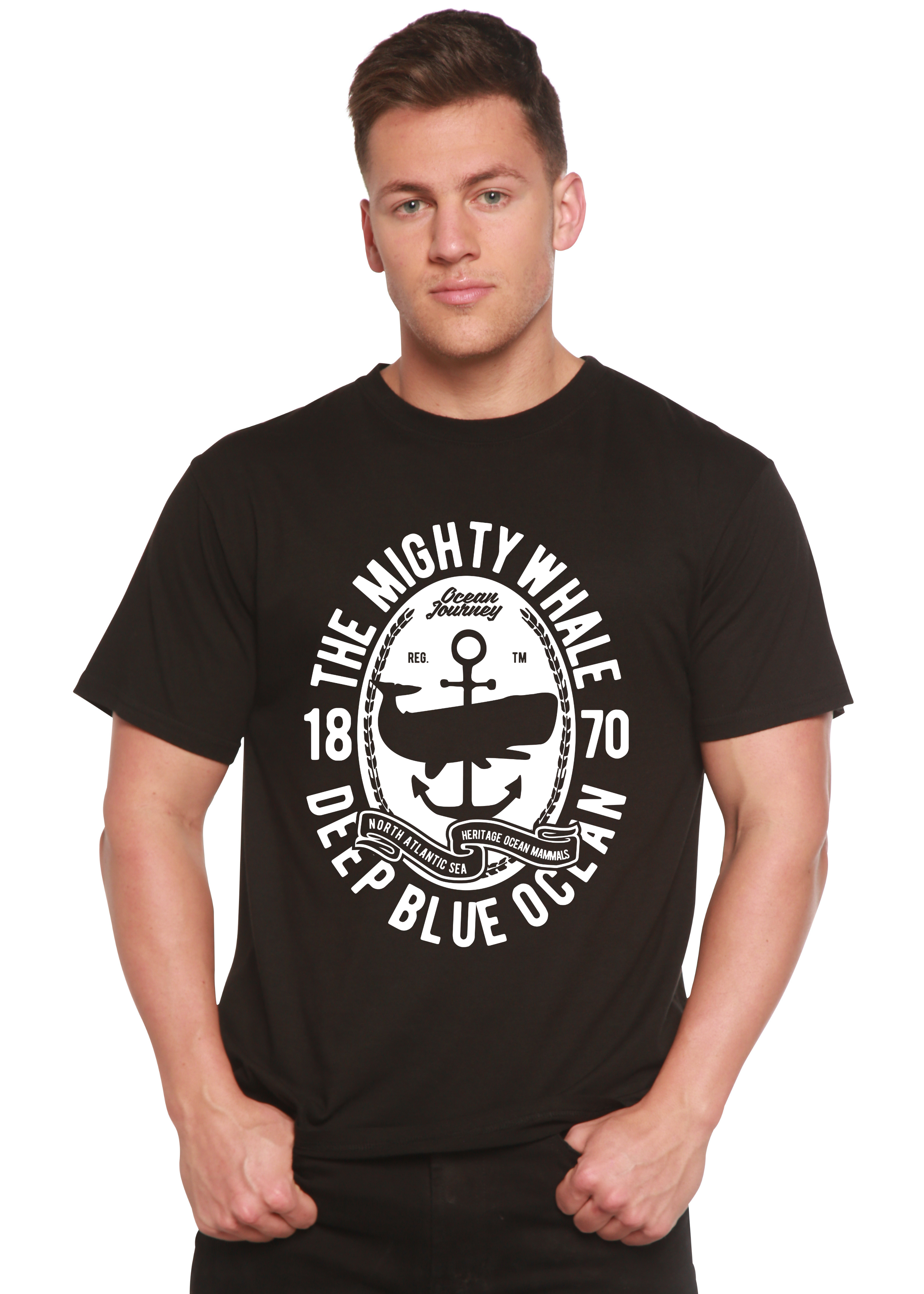 Camiseta Gráfica de Manga Corta de Viscosa de Bambú/Algodón Orgánico Spun Bamboo® para Hombre