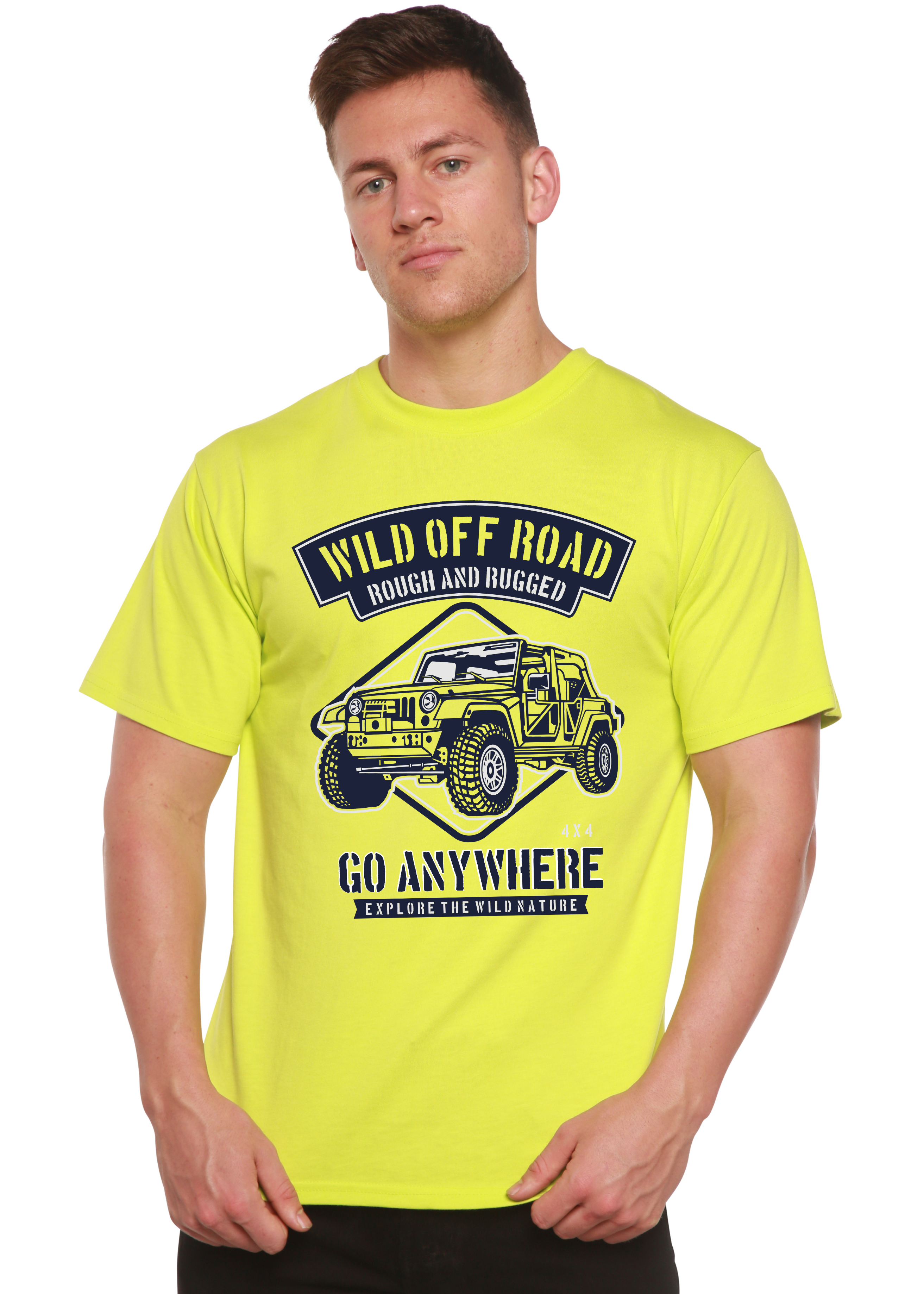Camiseta gráfica de manga corta de viscosa de bambú y algodón orgánico para hombre Wild Off Road Spun Bamboo®