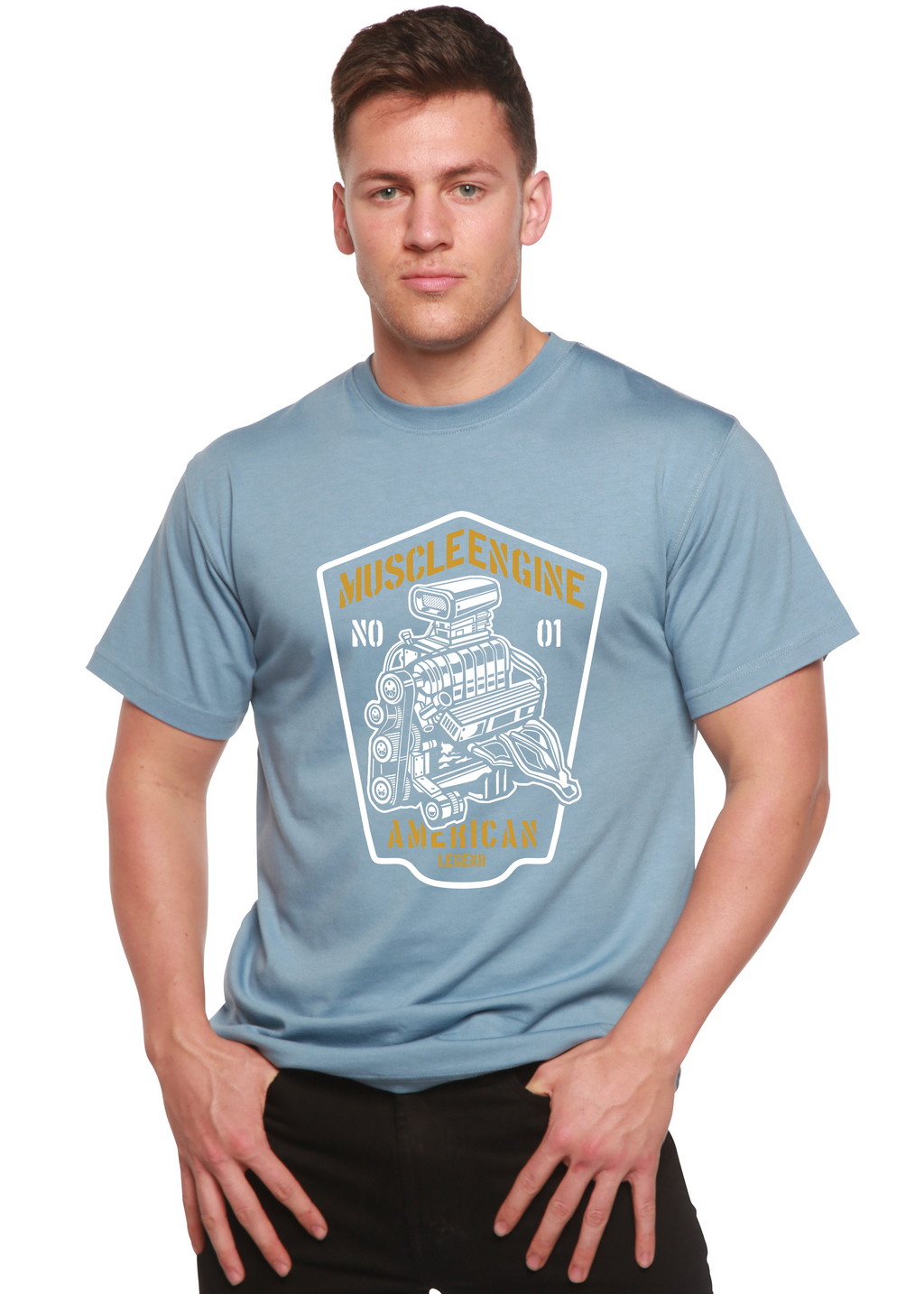 Muscle Engine Spun Bamboo® Camiseta Gráfica de Manga Corta de Bambú Viscosa/Algodón Orgánico para Hombre