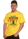 Camiseta gráfica de manga corta de viscosa de bambú y algodón orgánico para hombre Halloween Scream