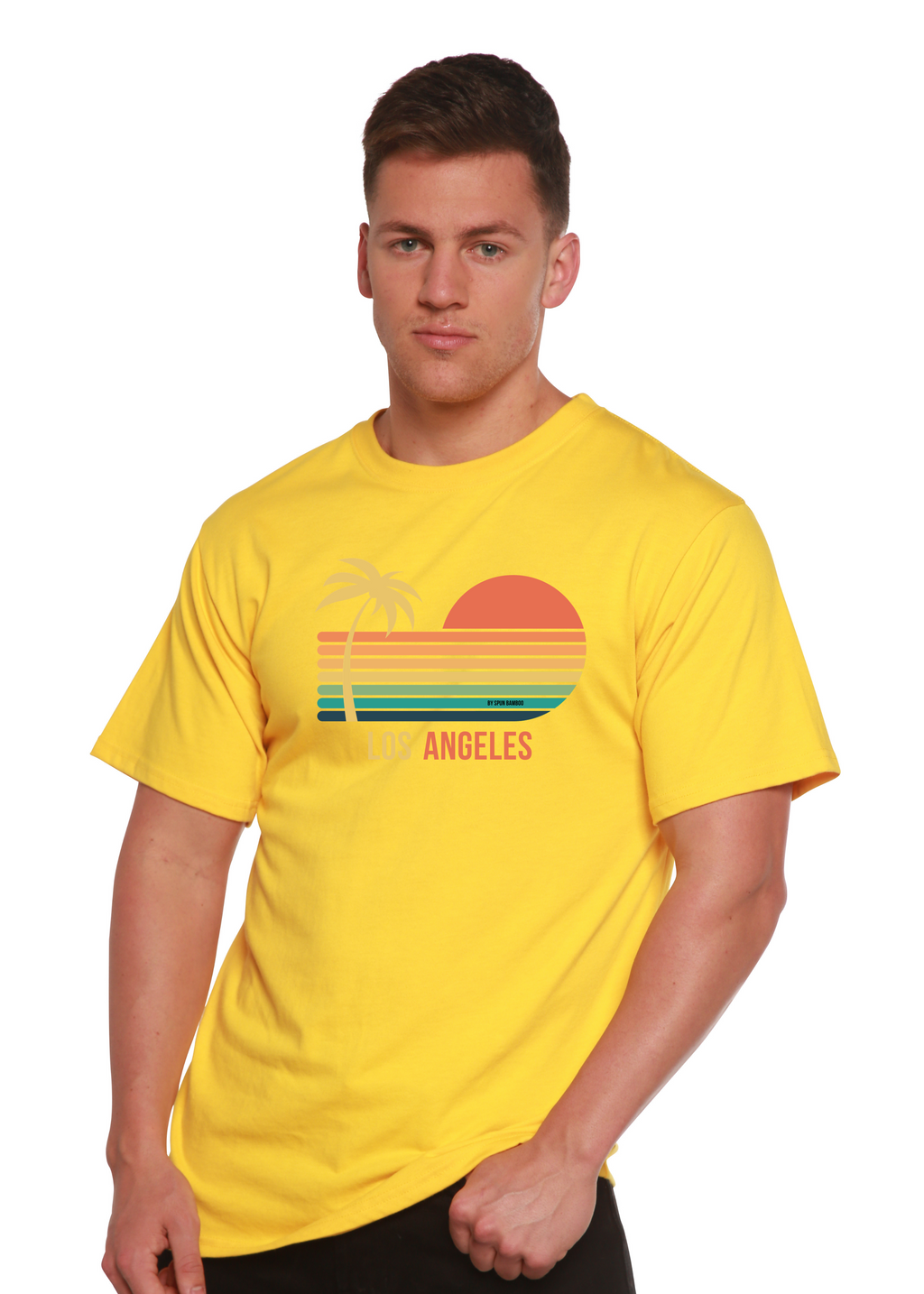 Camiseta gráfica unisex de manga corta Los Angeles de viscosa de bambú/algodón orgánico