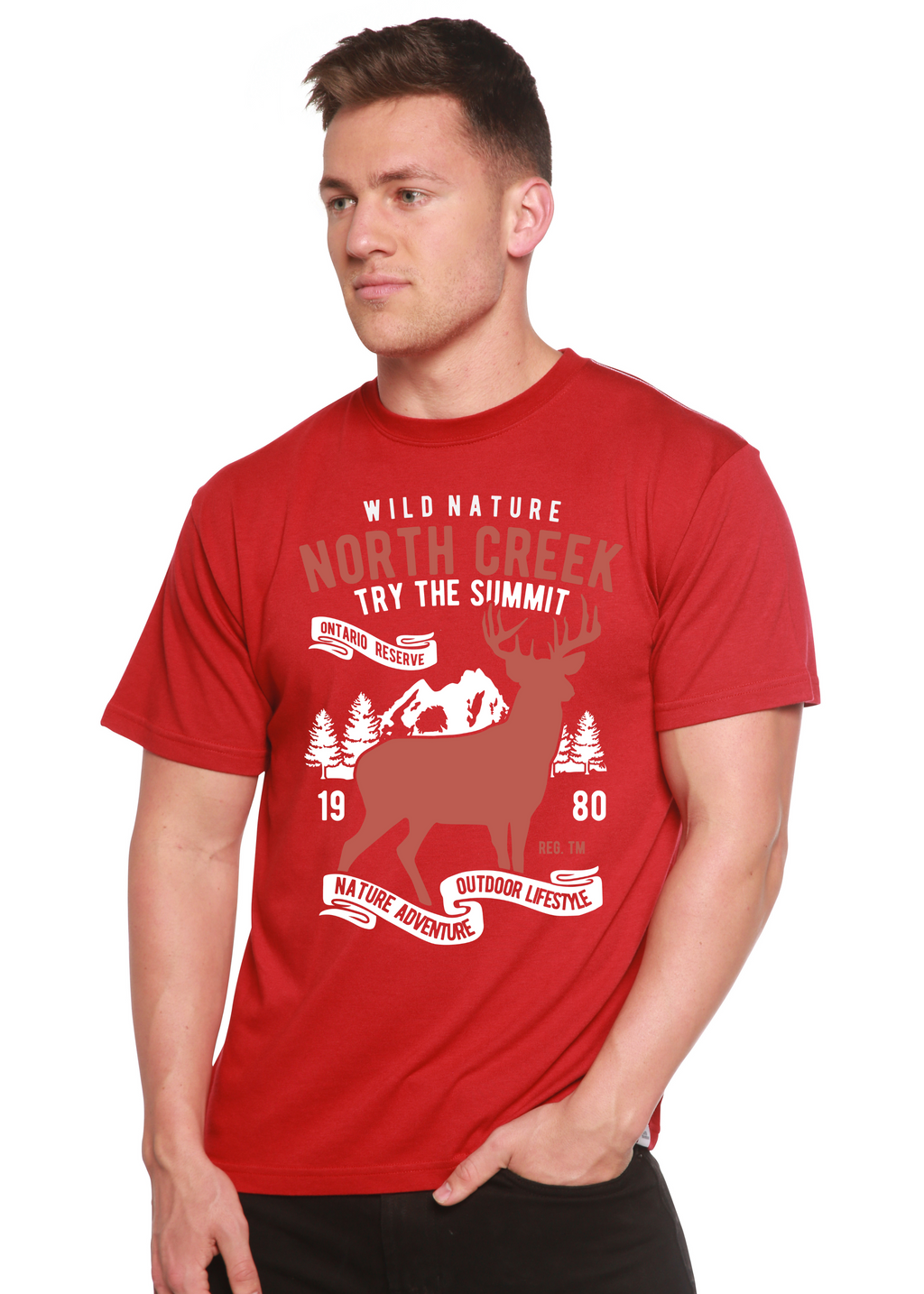 Camiseta gráfica de manga corta de bambú/algodón orgánico Spun Bamboo® de North Creek para hombre