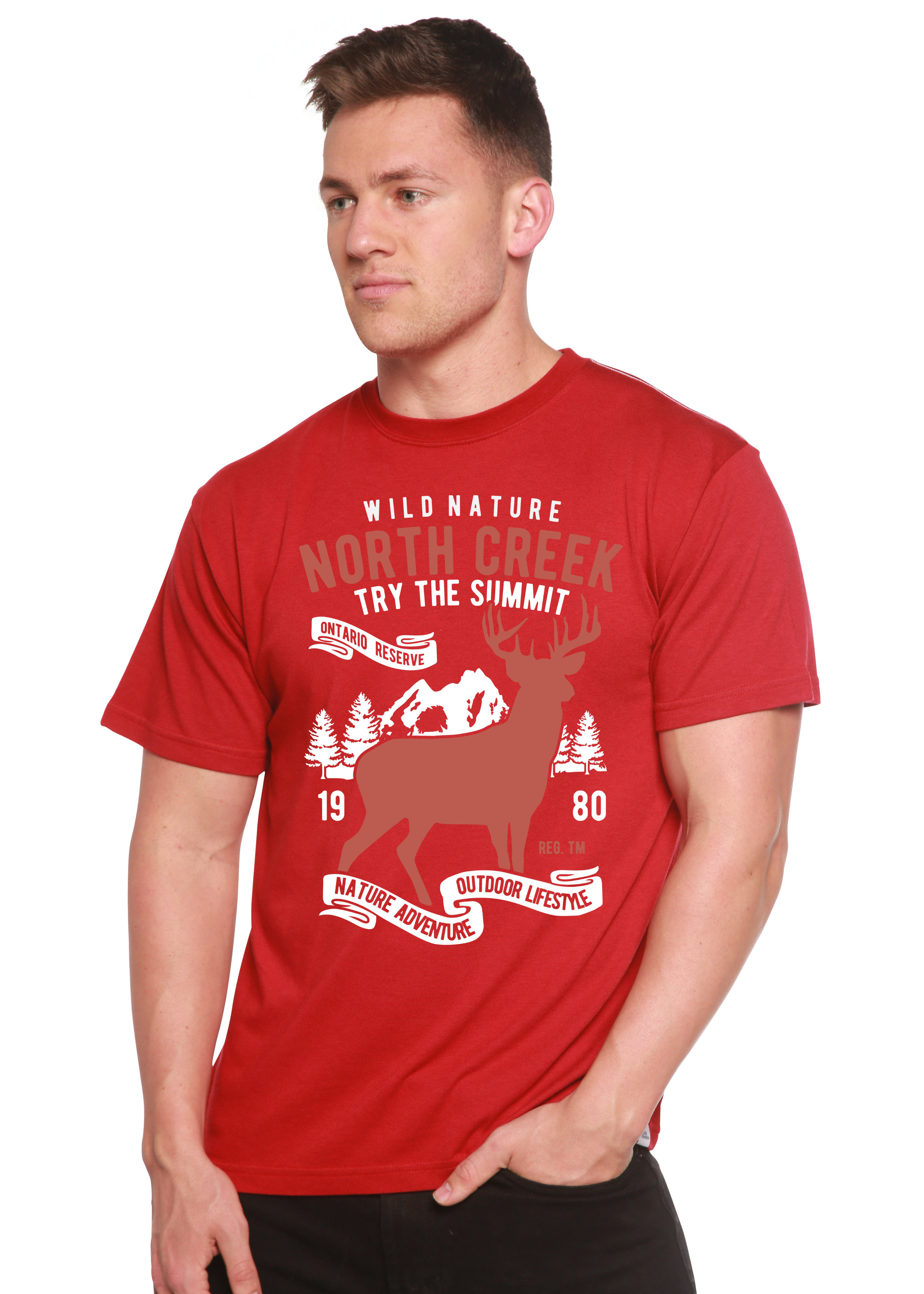 Camiseta gráfica de manga corta de bambú/algodón orgánico Spun Bamboo® de North Creek para hombre