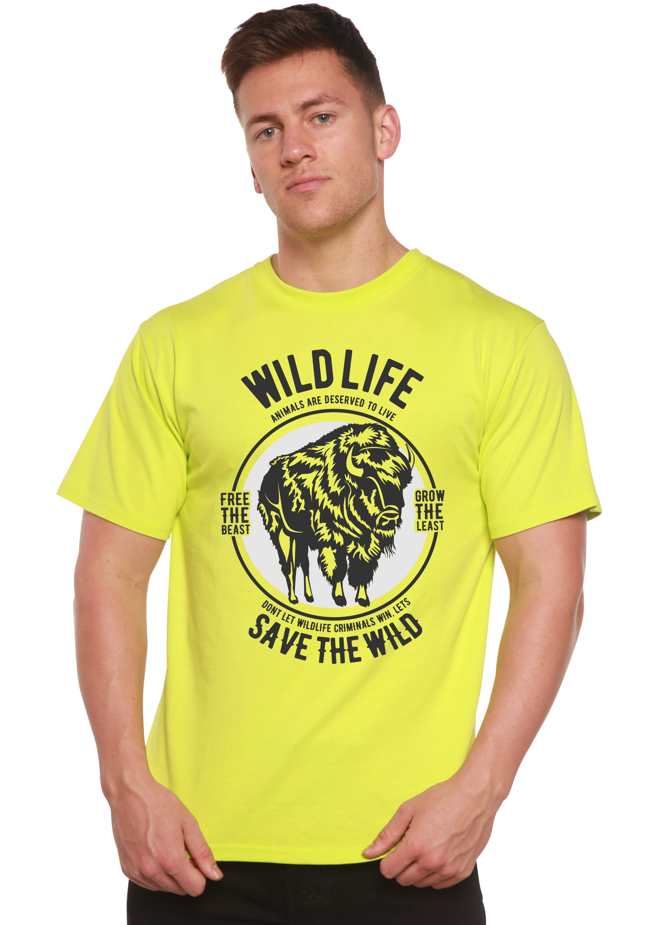 Camiseta gráfica de manga corta de viscosa de bambú/algodón orgánico Wild Life Spun Bamboo® para hombre