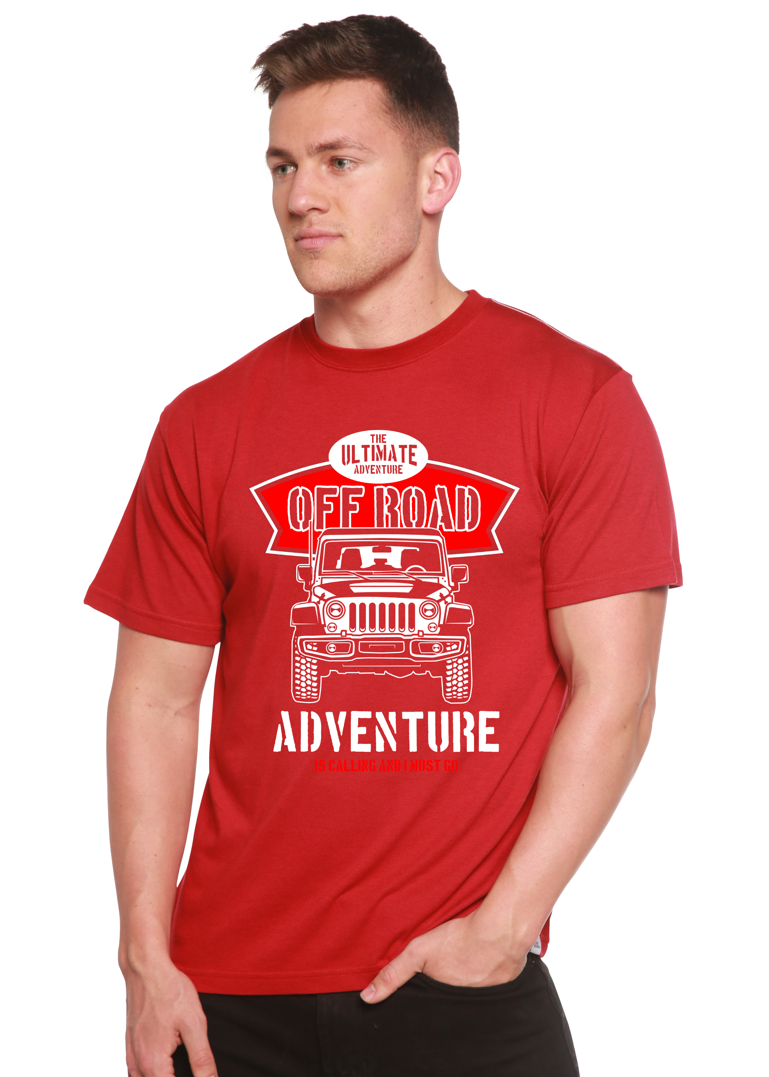 Camiseta gráfica de manga corta Off Road Spun Bamboo® de viscosa de bambú/algodón orgánico para hombre
