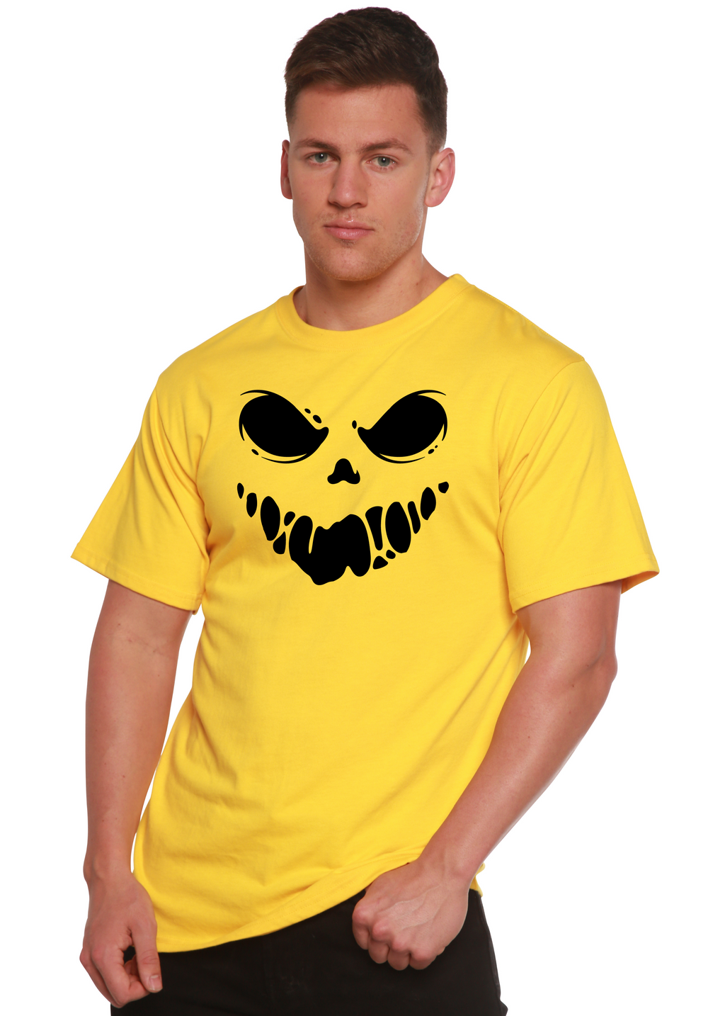 Camiseta gráfica de manga corta de bambú-viscosa/algodón orgánico para hombre "Halloween Boo"