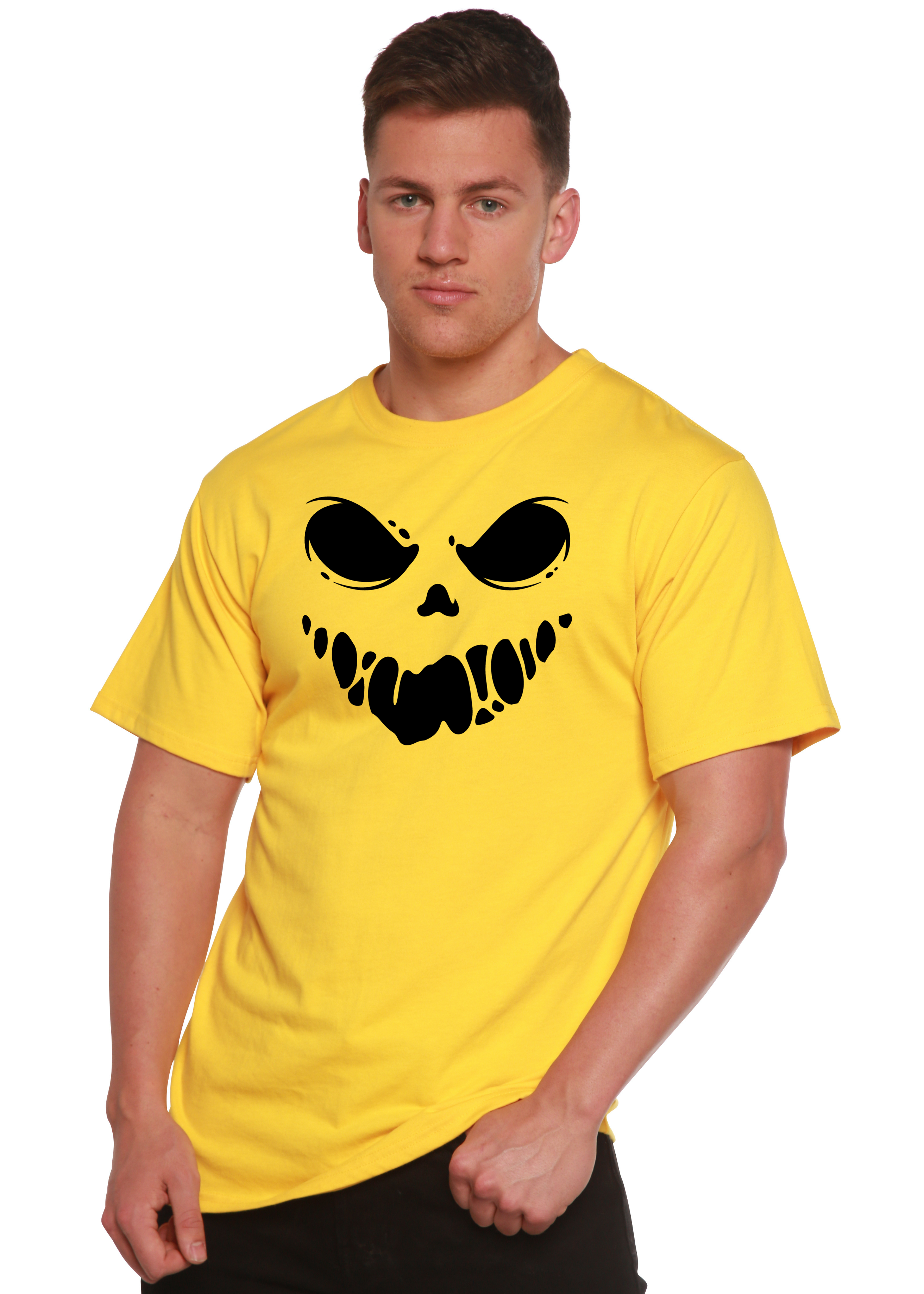 Camiseta gráfica de manga corta de bambú-viscosa/algodón orgánico para hombre "Halloween Boo"