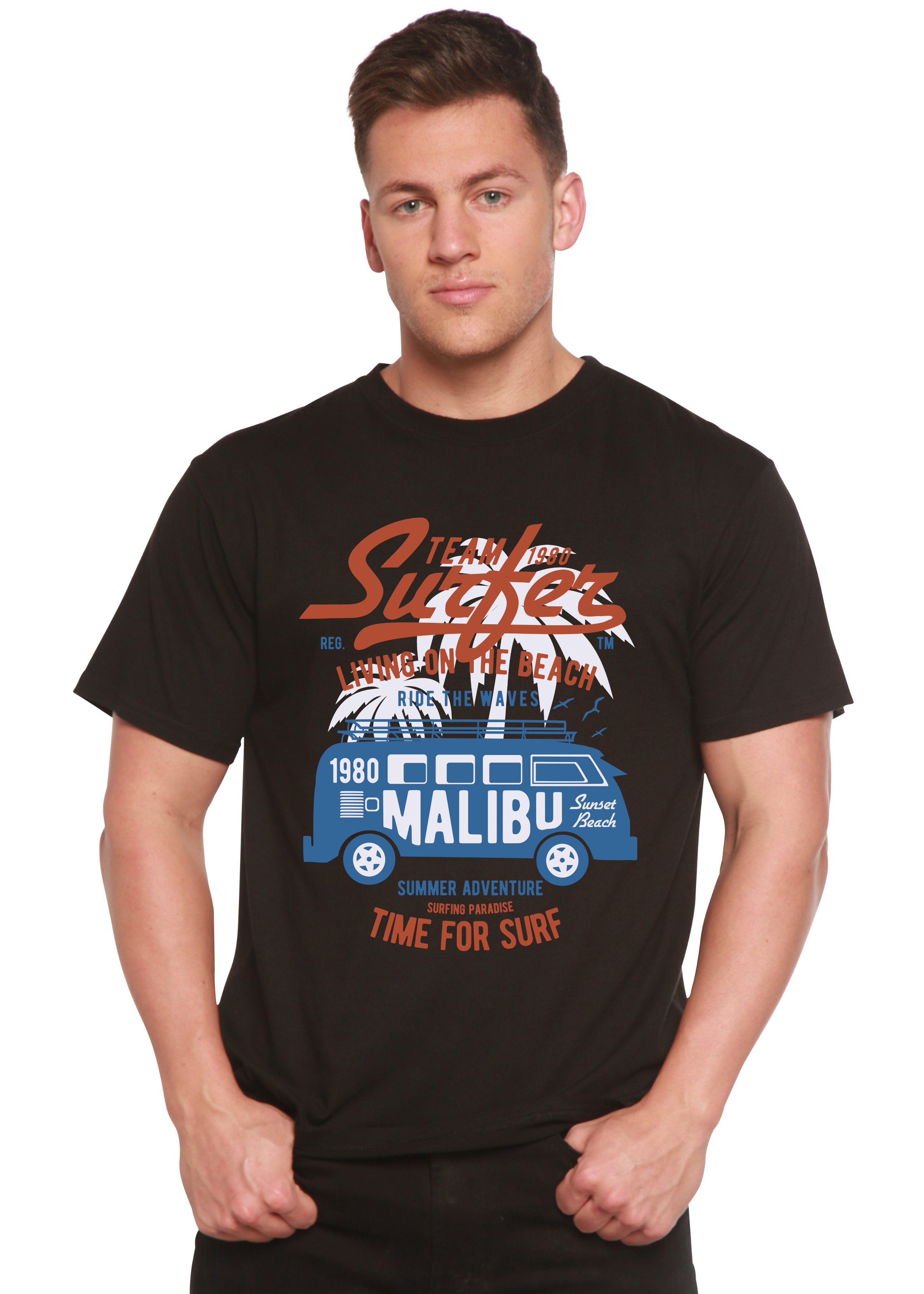 Camiseta gráfica de manga corta de bambú/algodón orgánico para hombre Team Surfer Spun Bamboo®