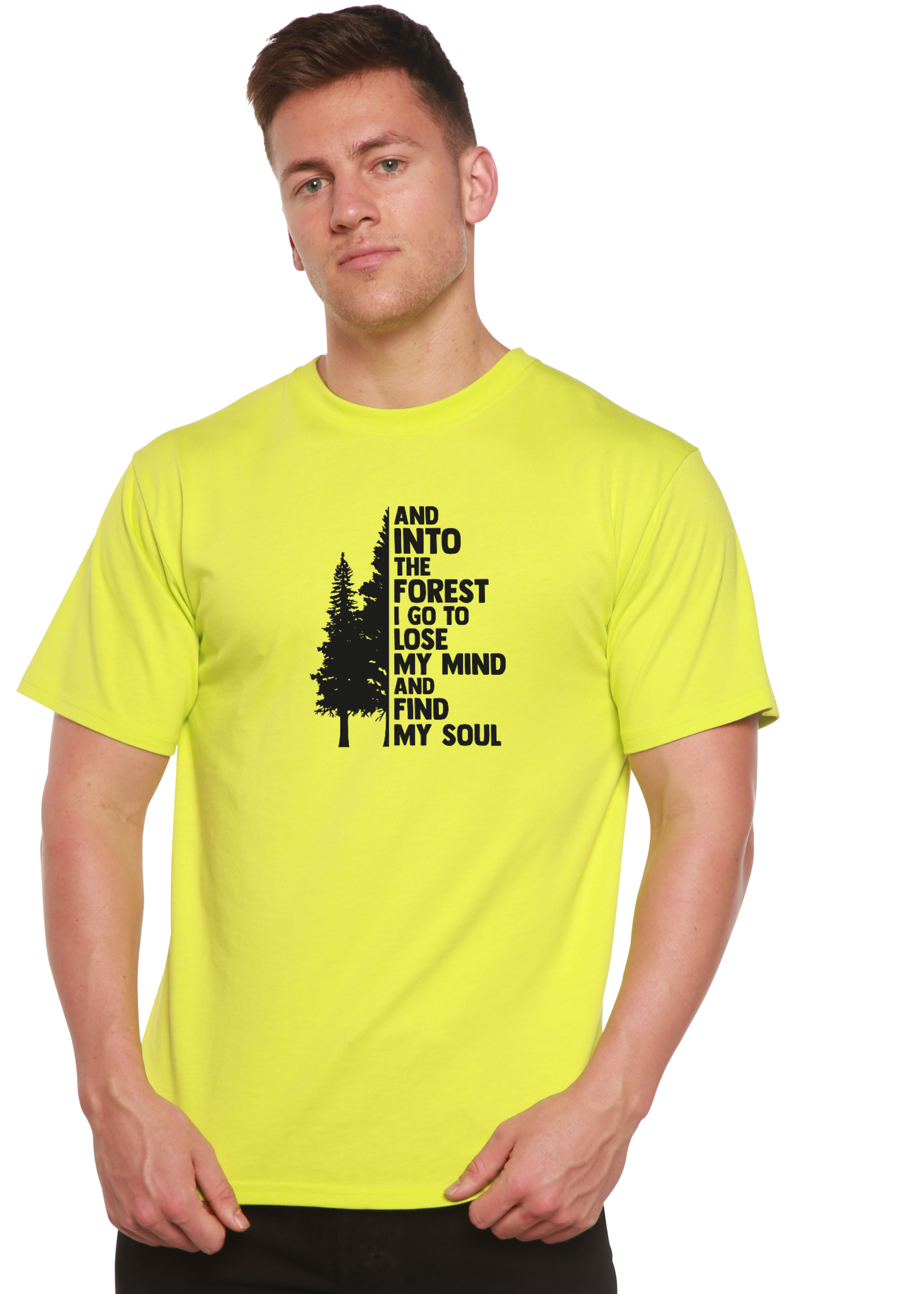 Y al bosque voy Camiseta gráfica de manga corta de bambú-viscosa/algodón orgánico para hombre