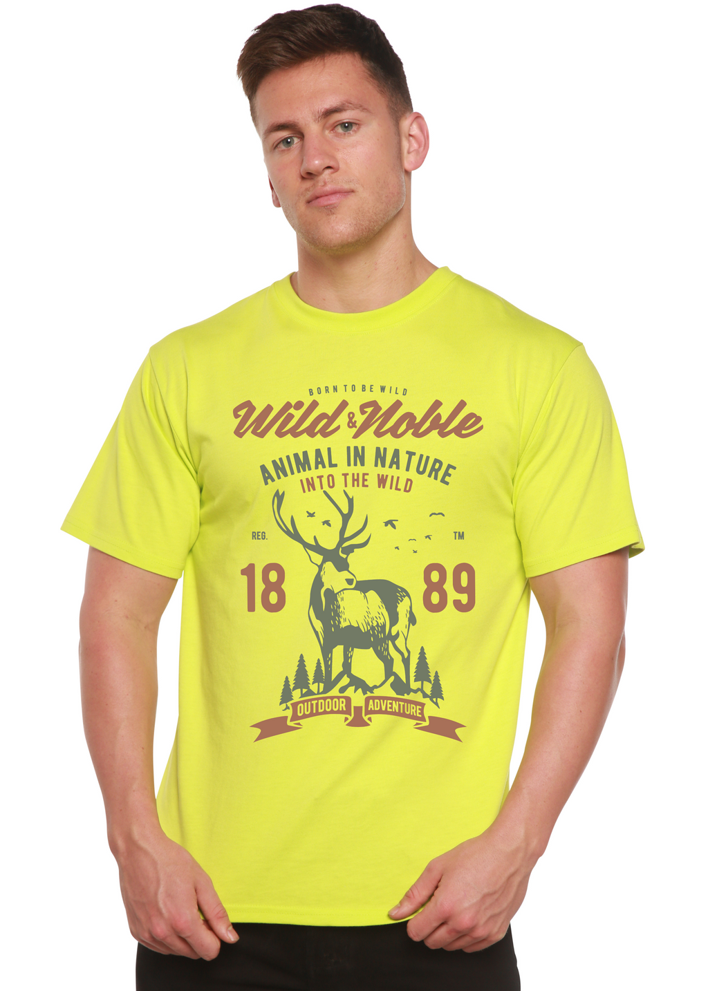 Camiseta gráfica de manga corta Wild And Noble Spun Bamboo® de viscosa de bambú/algodón orgánico para hombre
