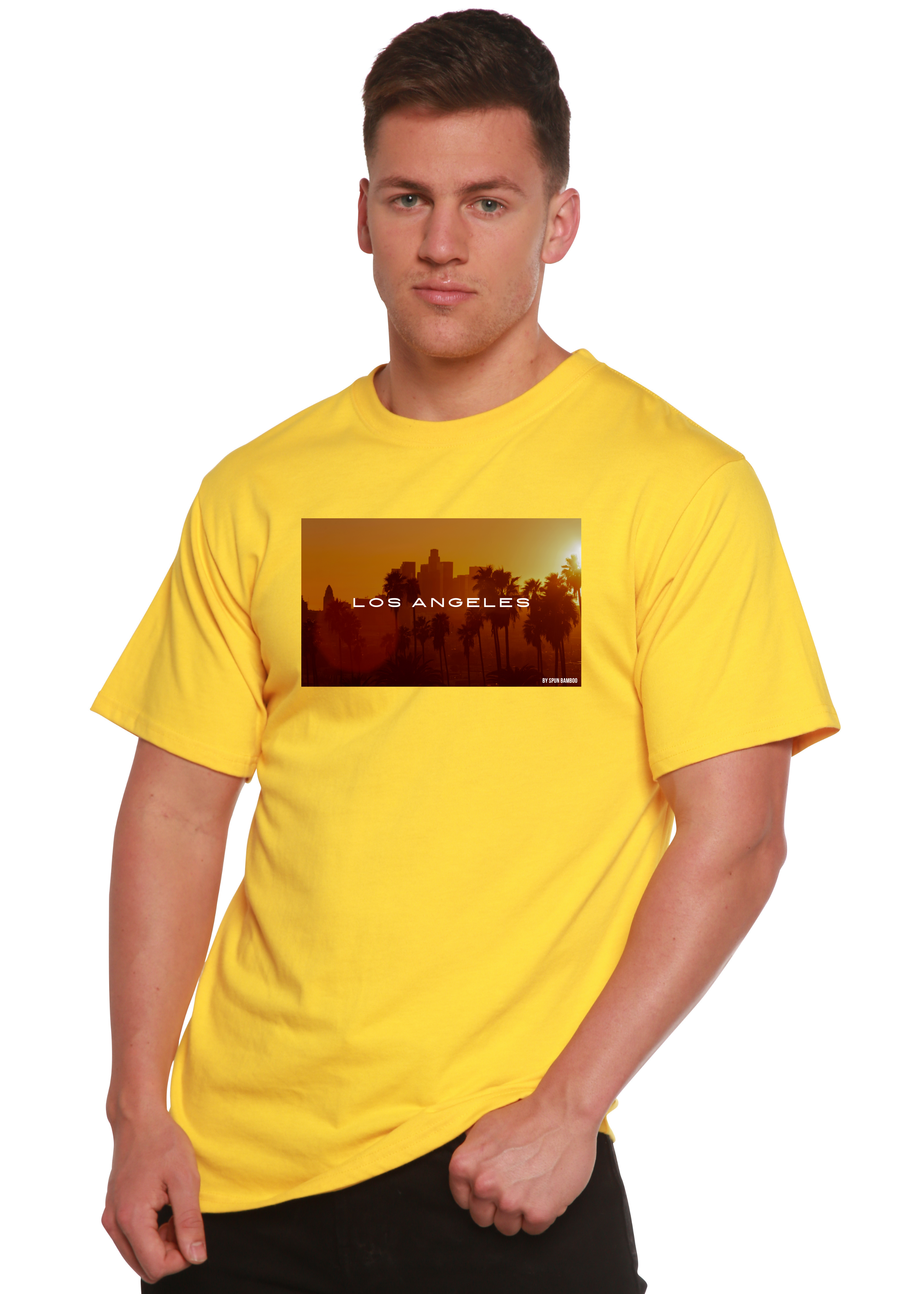 Camiseta gráfica unisex de manga corta Los Angeles de viscosa de bambú/algodón orgánico