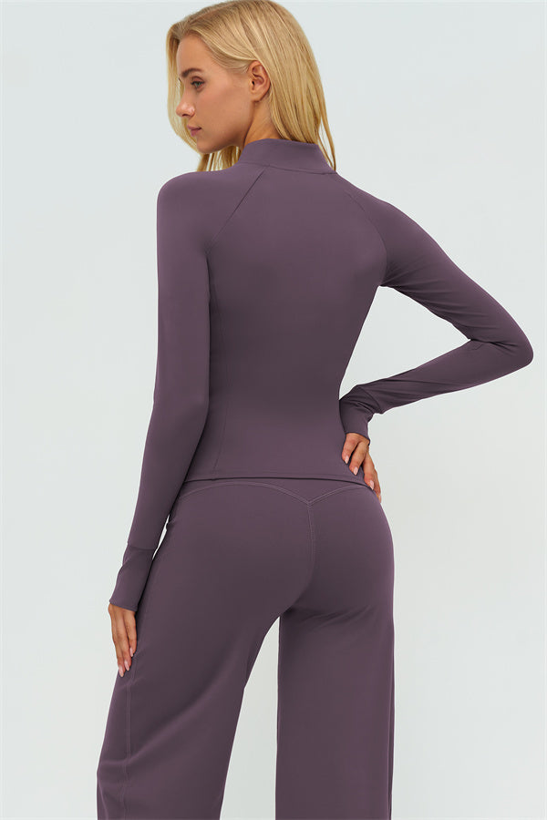 Conjunto de dos piezas de chaqueta Twirl con cremallera y pantalón de pierna recta