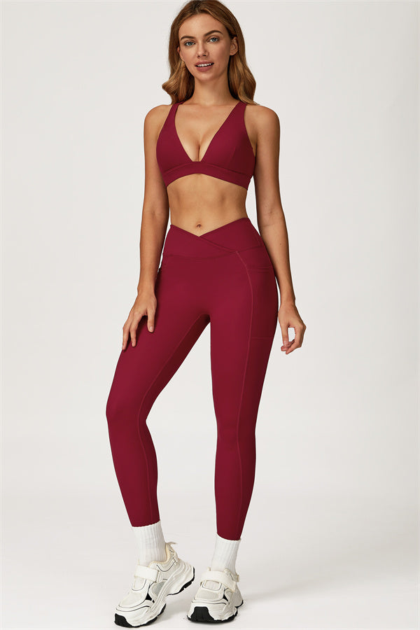 Conjunto de dos piezas de top deportivo y leggings Glacier
