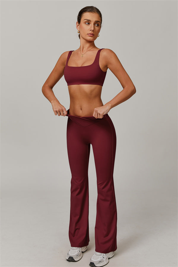Conjunto de 2 piezas Halo: sujetador deportivo y leggings acampanados