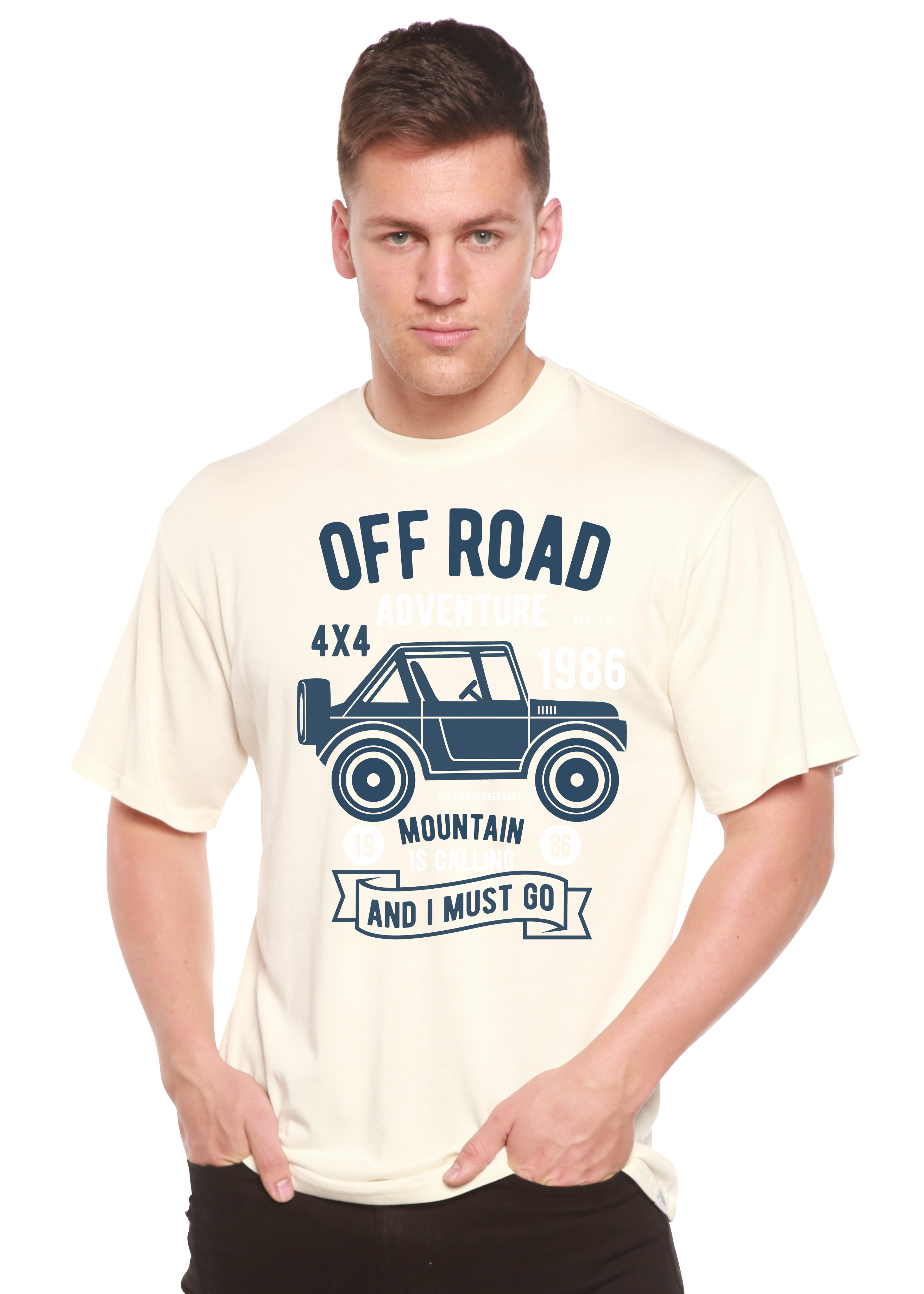 Camiseta gráfica de manga corta de bambú/algodón orgánico Spun Bamboo® para hombre - Aventura todoterreno