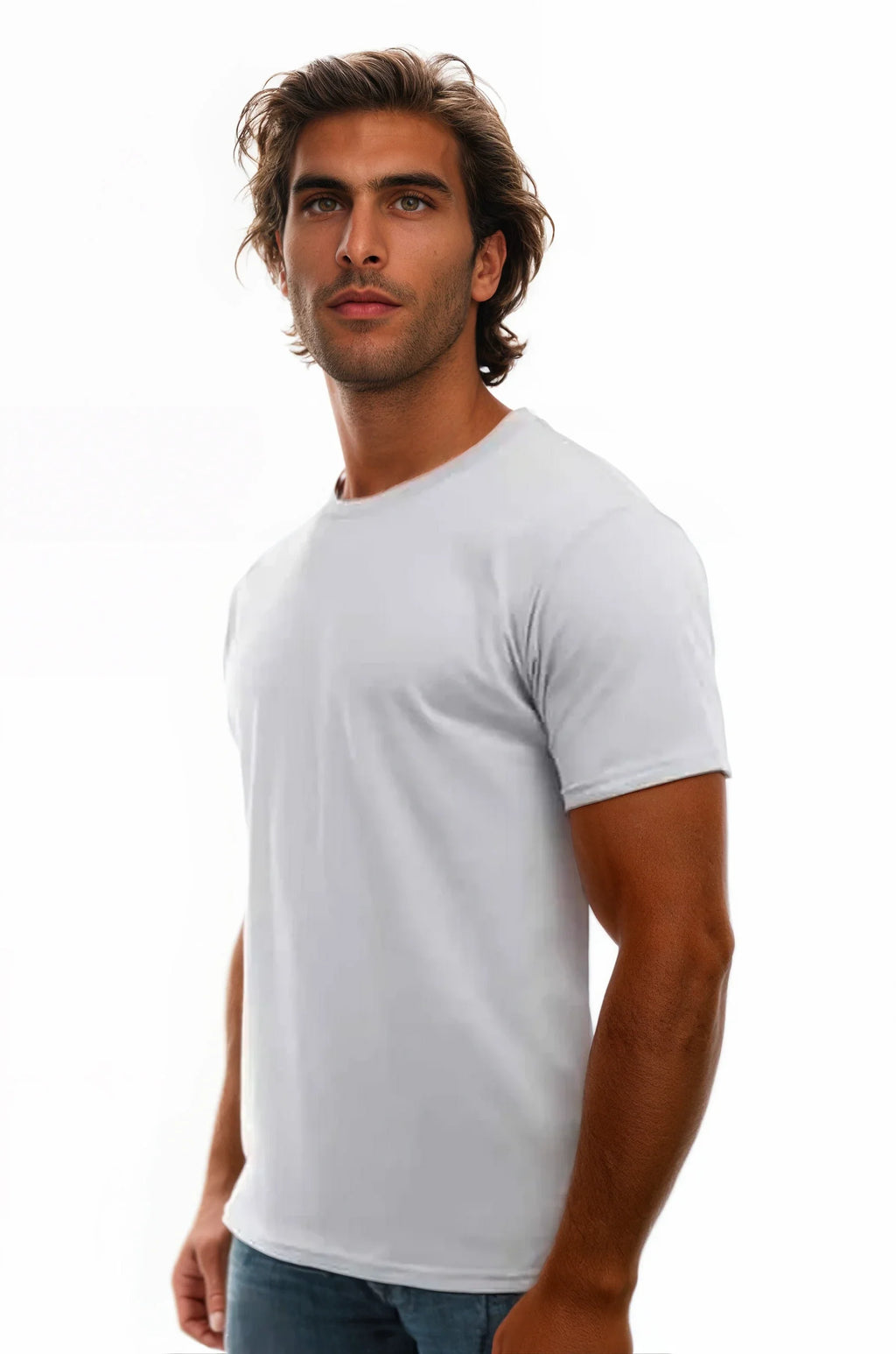 Camiseta de cuello redondo de algodón de primera calidad 3100 - Colores oscuros