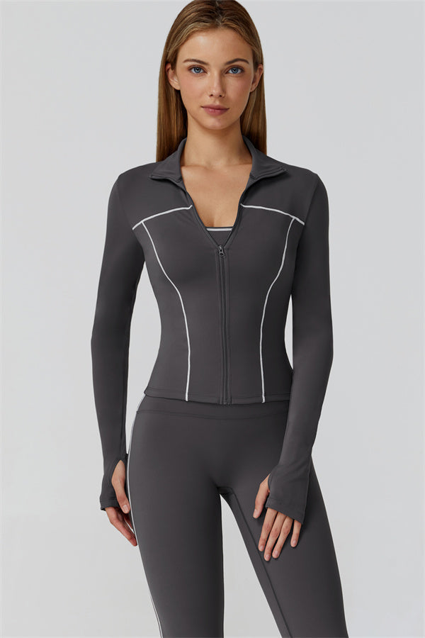 Conjunto de dos piezas de leggings con cremallera Venus