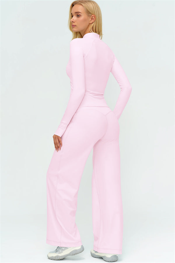 Conjunto de dos piezas de chaqueta Twirl con cremallera y pantalón de pierna recta