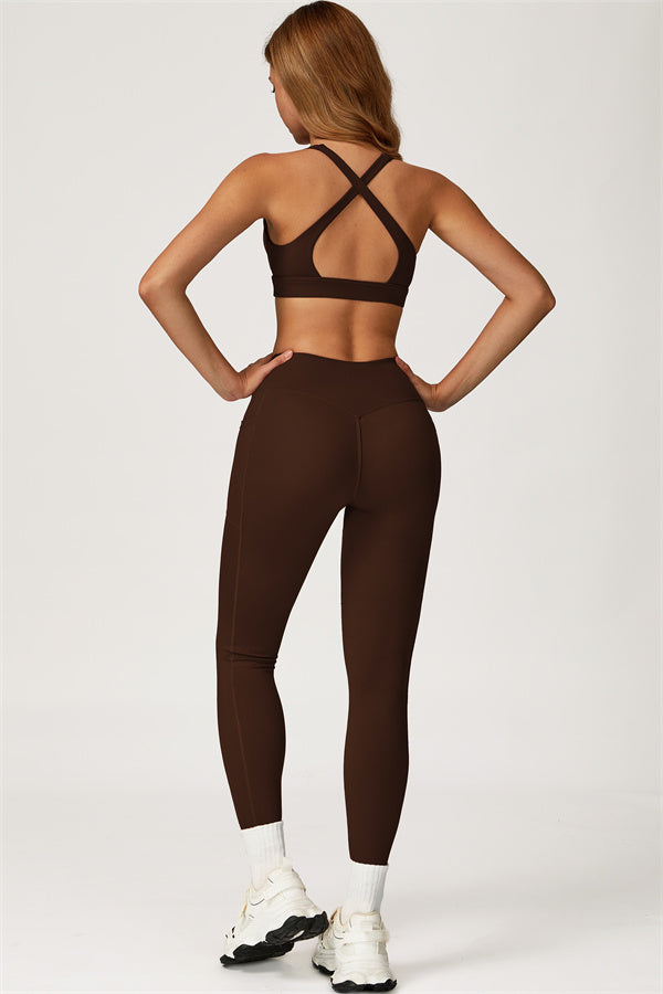 Conjunto de dos piezas de top deportivo y leggings Glacier