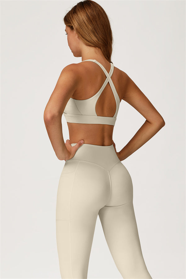 Conjunto de dos piezas de top deportivo y leggings Glacier