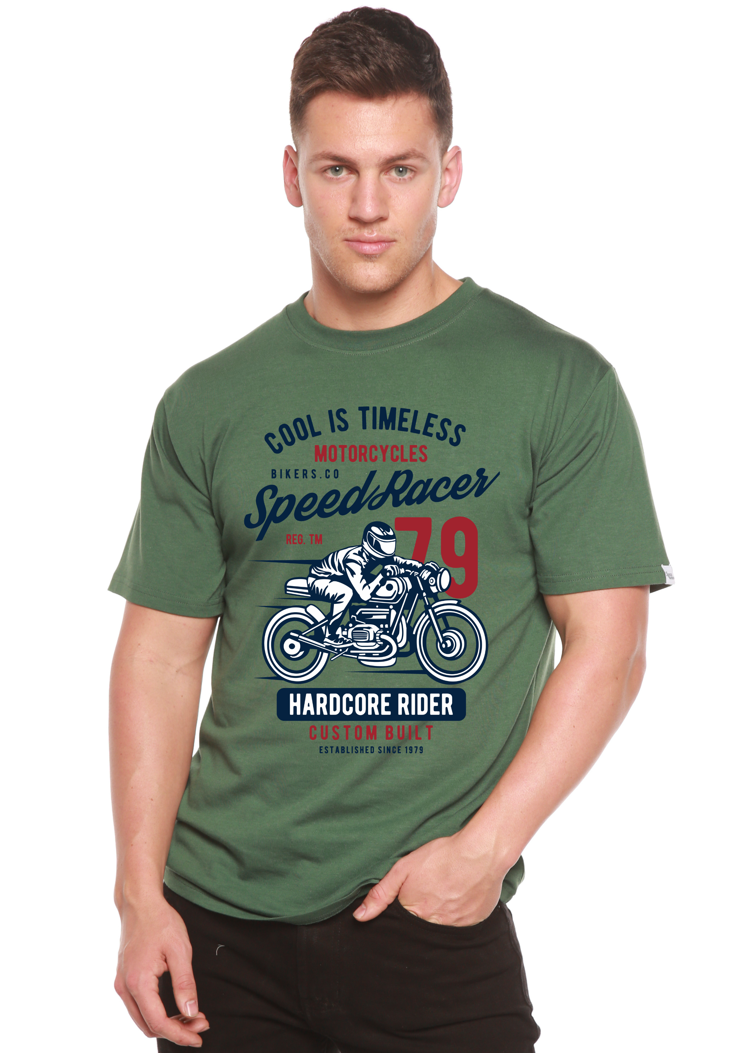 Camiseta gráfica de manga corta de viscosa de bambú y algodón orgánico Spun Bamboo® Speed Racer para hombre