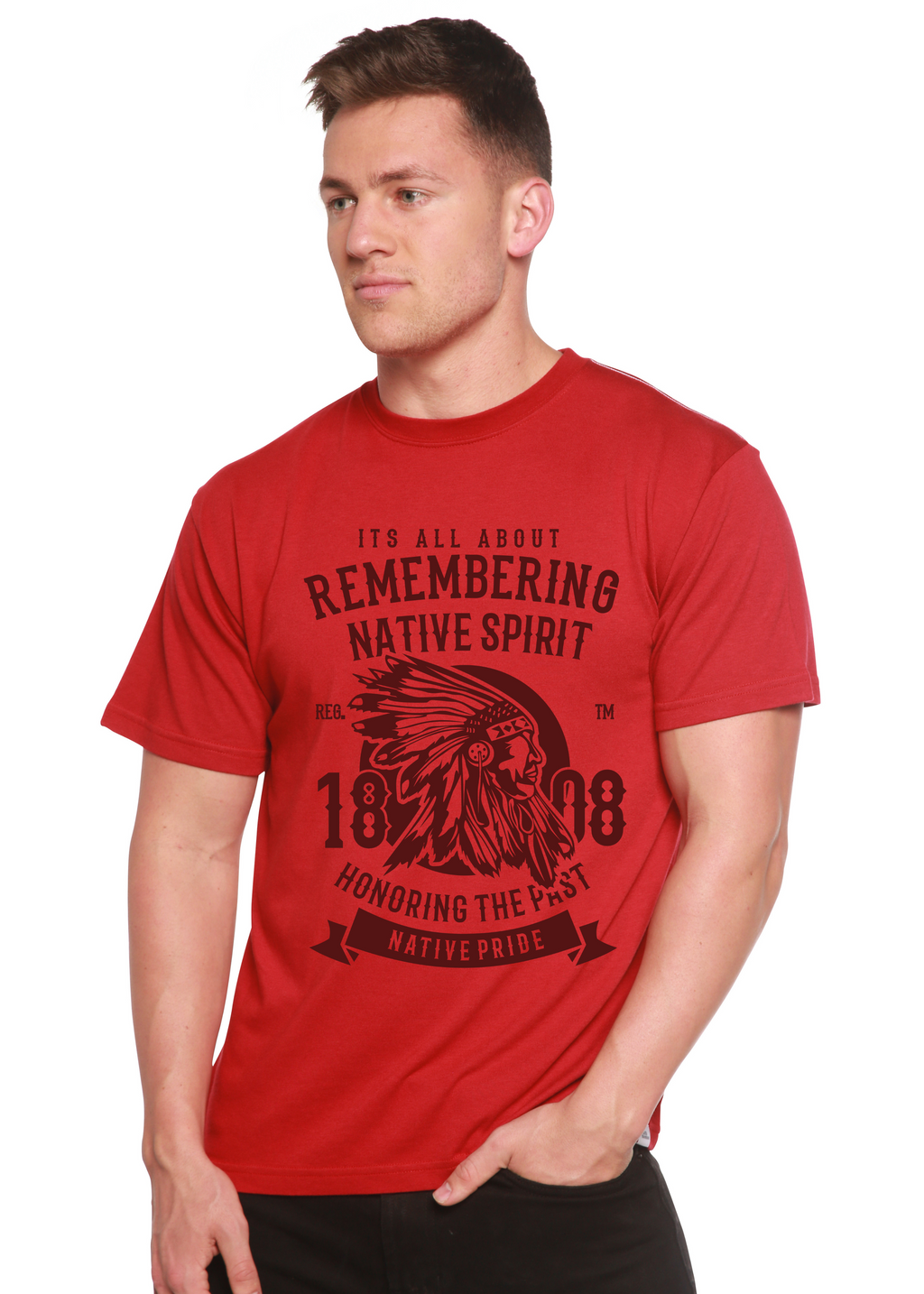 Recordando la camiseta gráfica de manga corta Spun Bamboo® de bambú/algodón orgánico para hombre