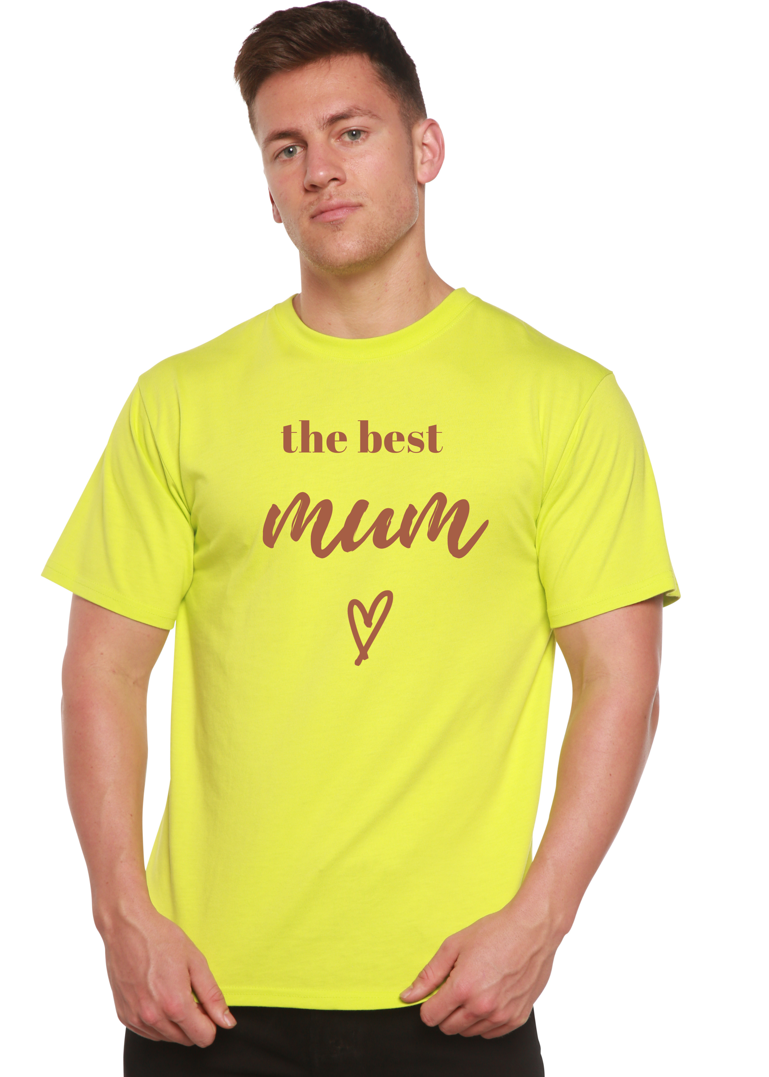 Camiseta gráfica de manga corta unisex de bambú viscosa/algodón orgánico The Best Mum