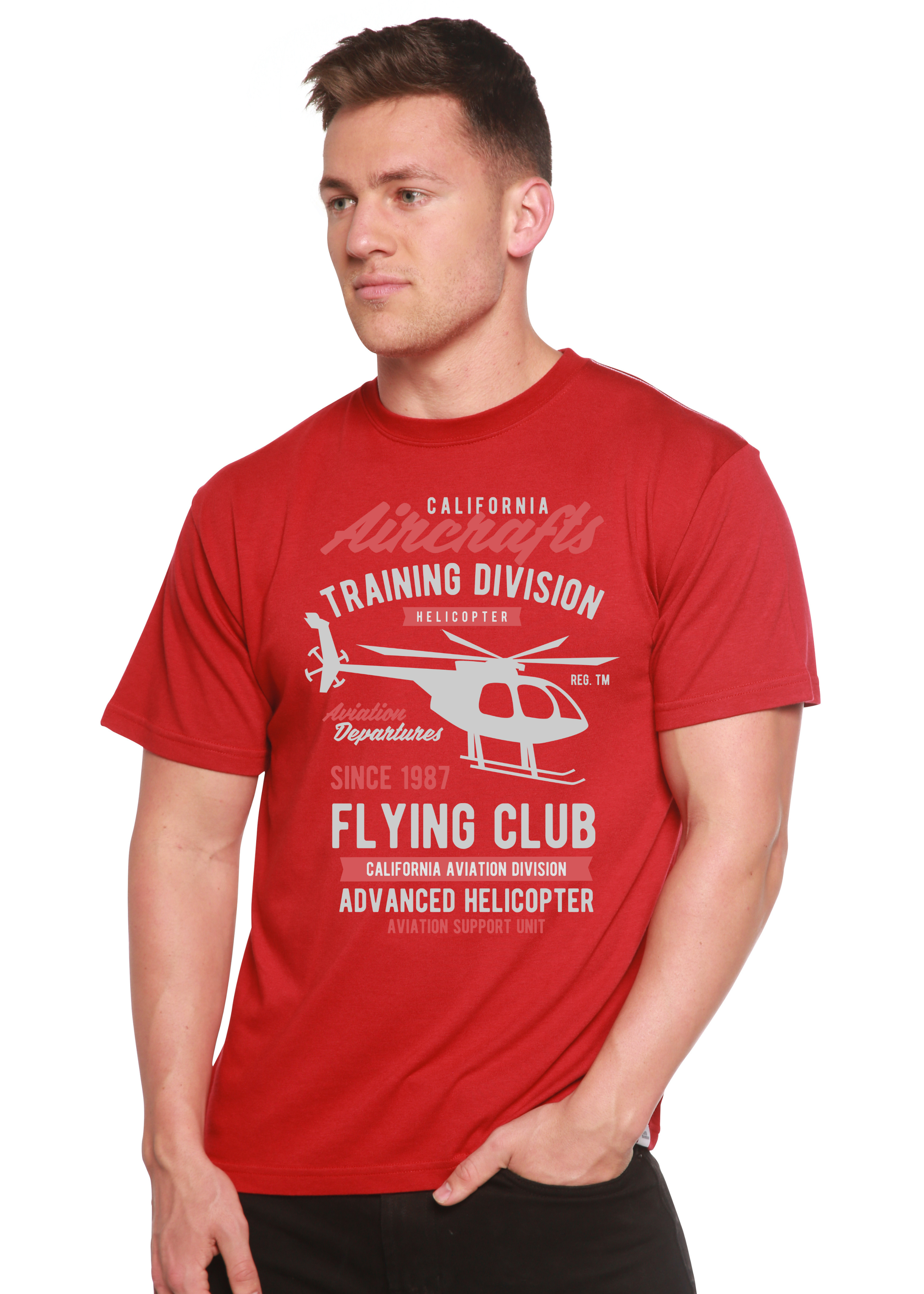 Camiseta gráfica de manga corta de bambú/algodón orgánico para hombre California Aircraft