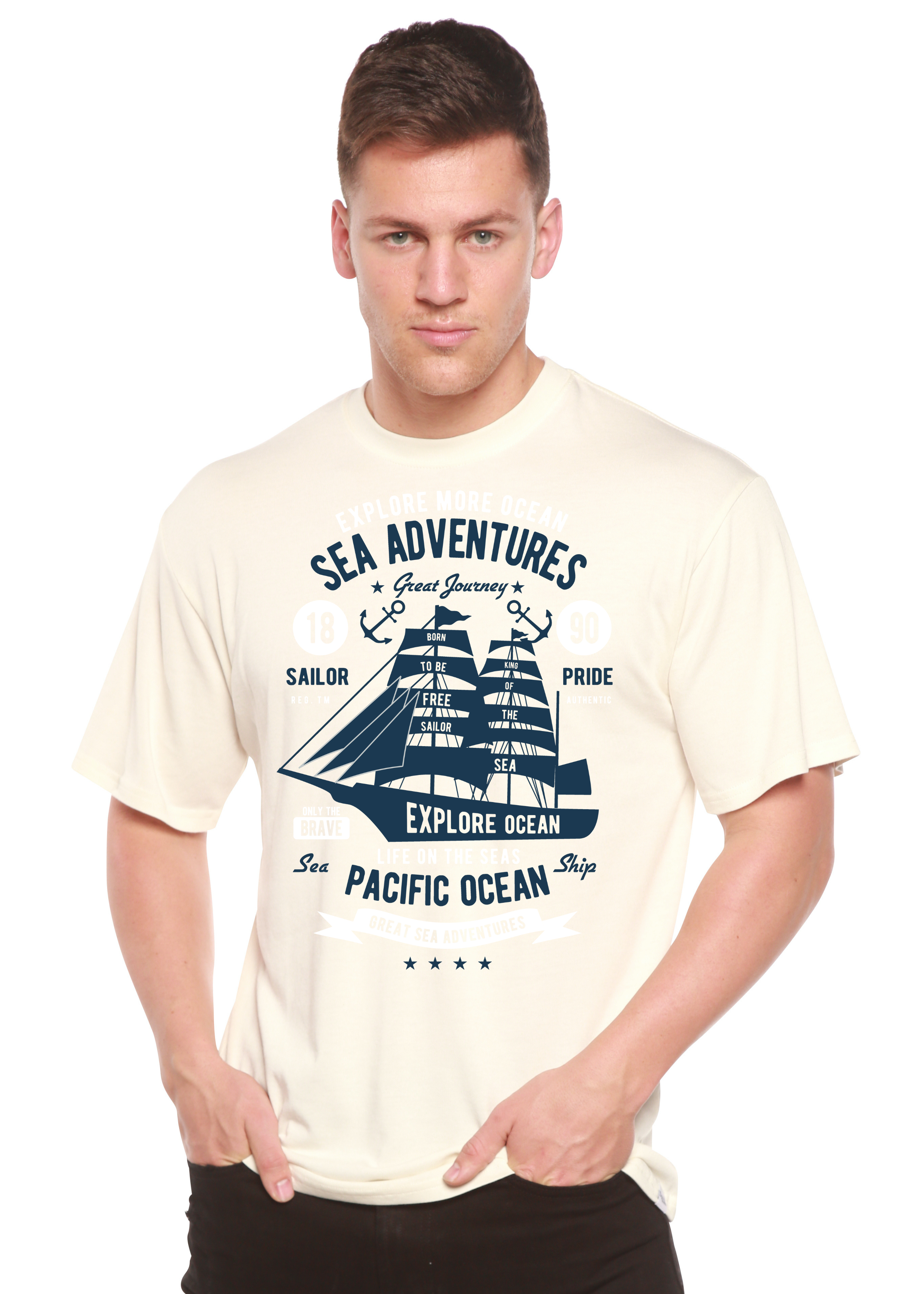 Camiseta gráfica de manga corta de viscosa de bambú/algodón orgánico Sea Adventures Spun Bamboo® para hombre