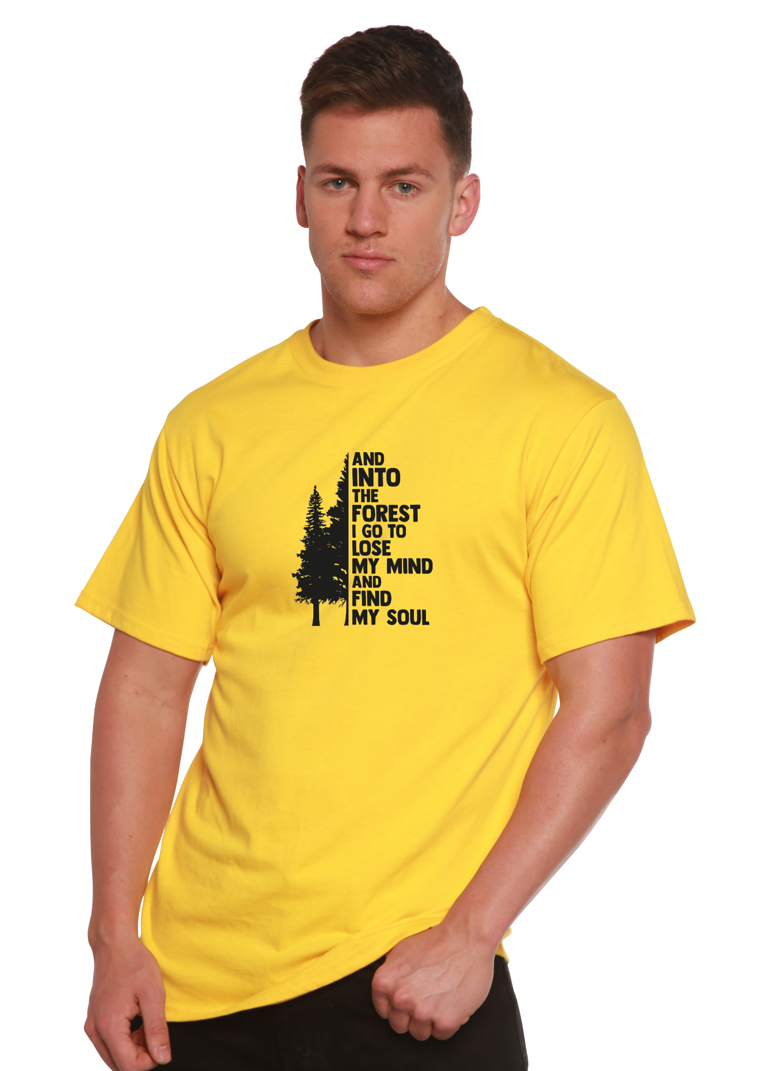 Y al bosque voy Camiseta gráfica de manga corta de bambú-viscosa/algodón orgánico para hombre