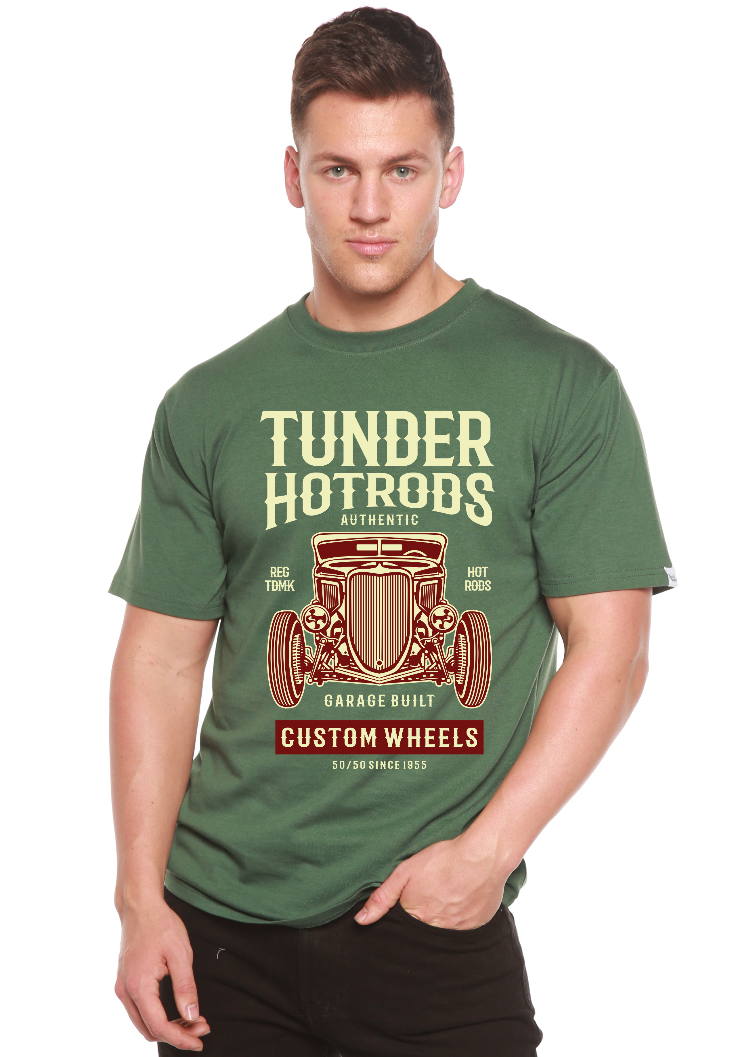 Camiseta gráfica de manga corta para hombre Thunder Hot Spun Bamboo® de viscosa de bambú y algodón orgánico