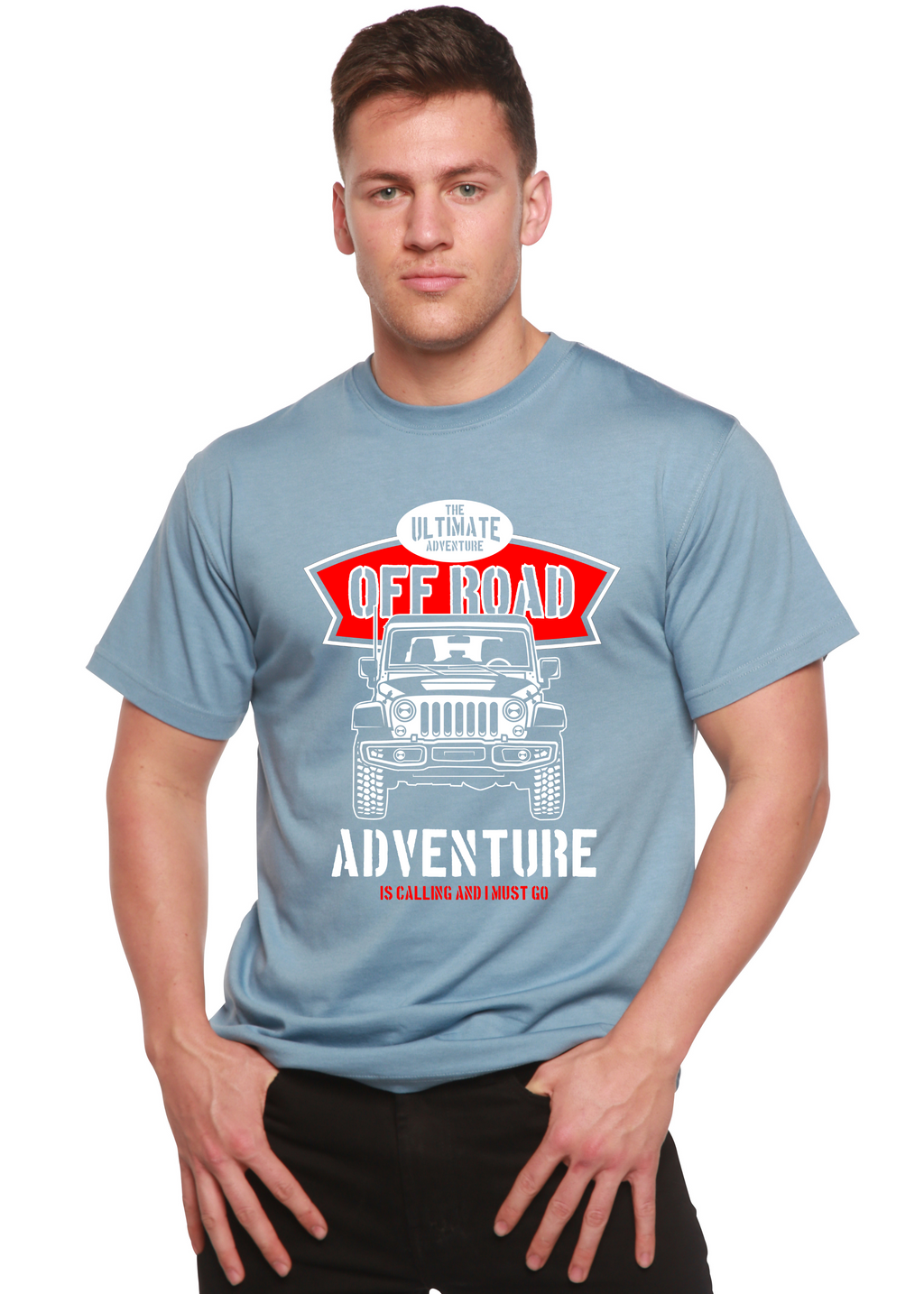 Camiseta gráfica de manga corta Off Road Spun Bamboo® de viscosa de bambú/algodón orgánico para hombre