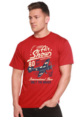 Camiseta Gráfica de Manga Corta de Viscosa de Bambú/Algodón Orgánico "Air Show" para Hombre