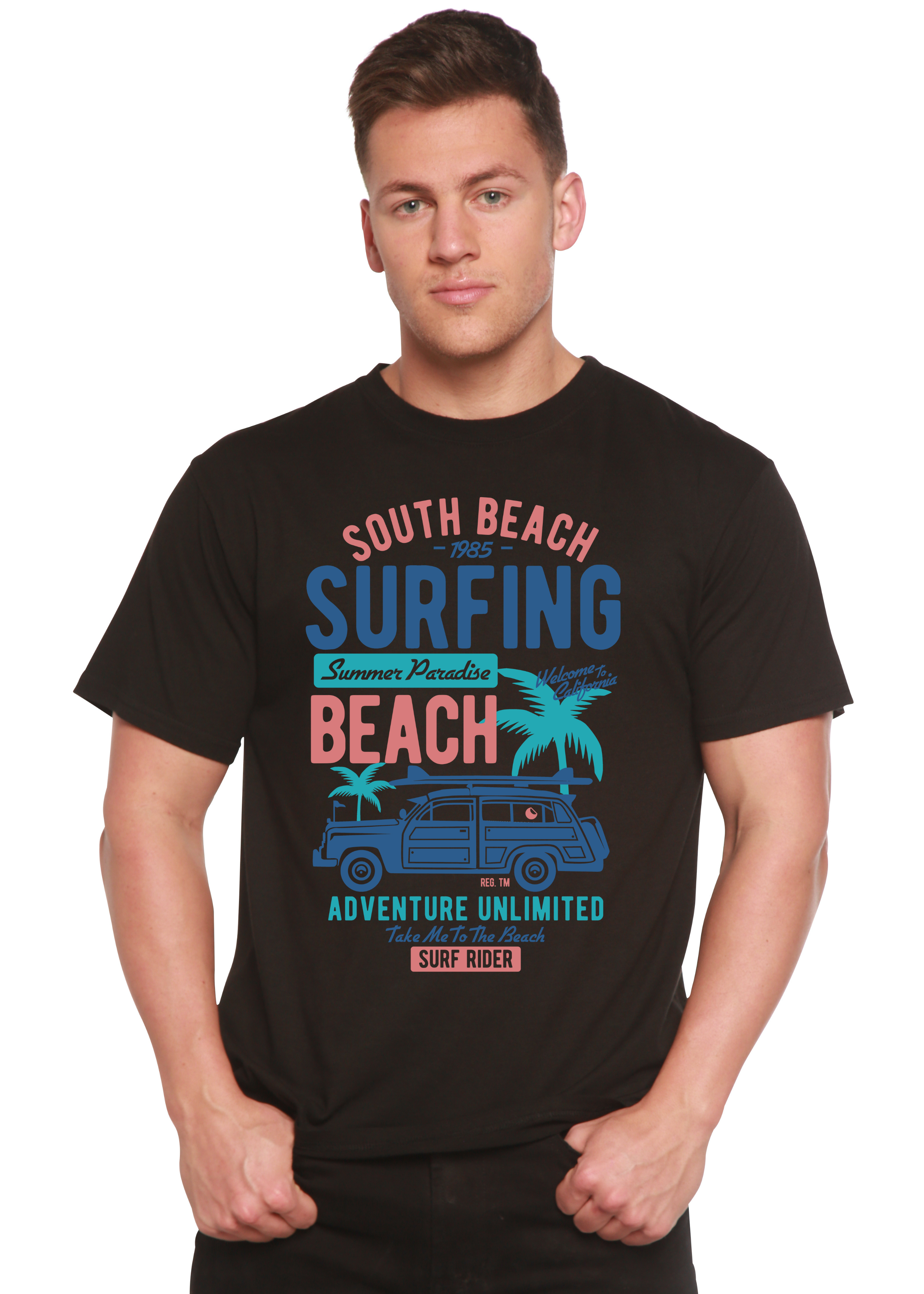 Camiseta gráfica de manga corta de viscosa de bambú y algodón orgánico South Beach Spun Bamboo® para hombre